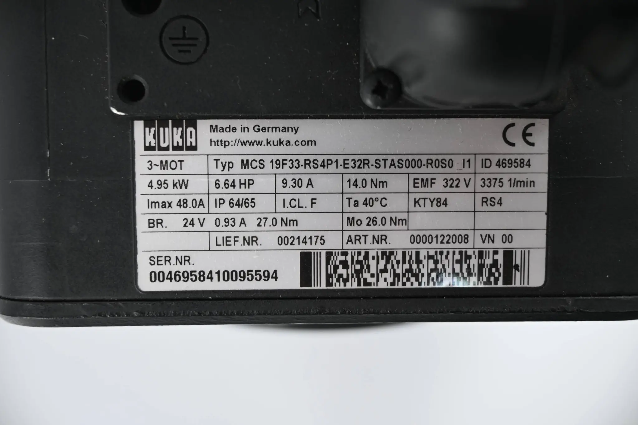 Produktfoto 1 von Kuka Servomotor MCS 19F33-RS4P1-E32R-STAS000-R0S0 ( 0000122008 )