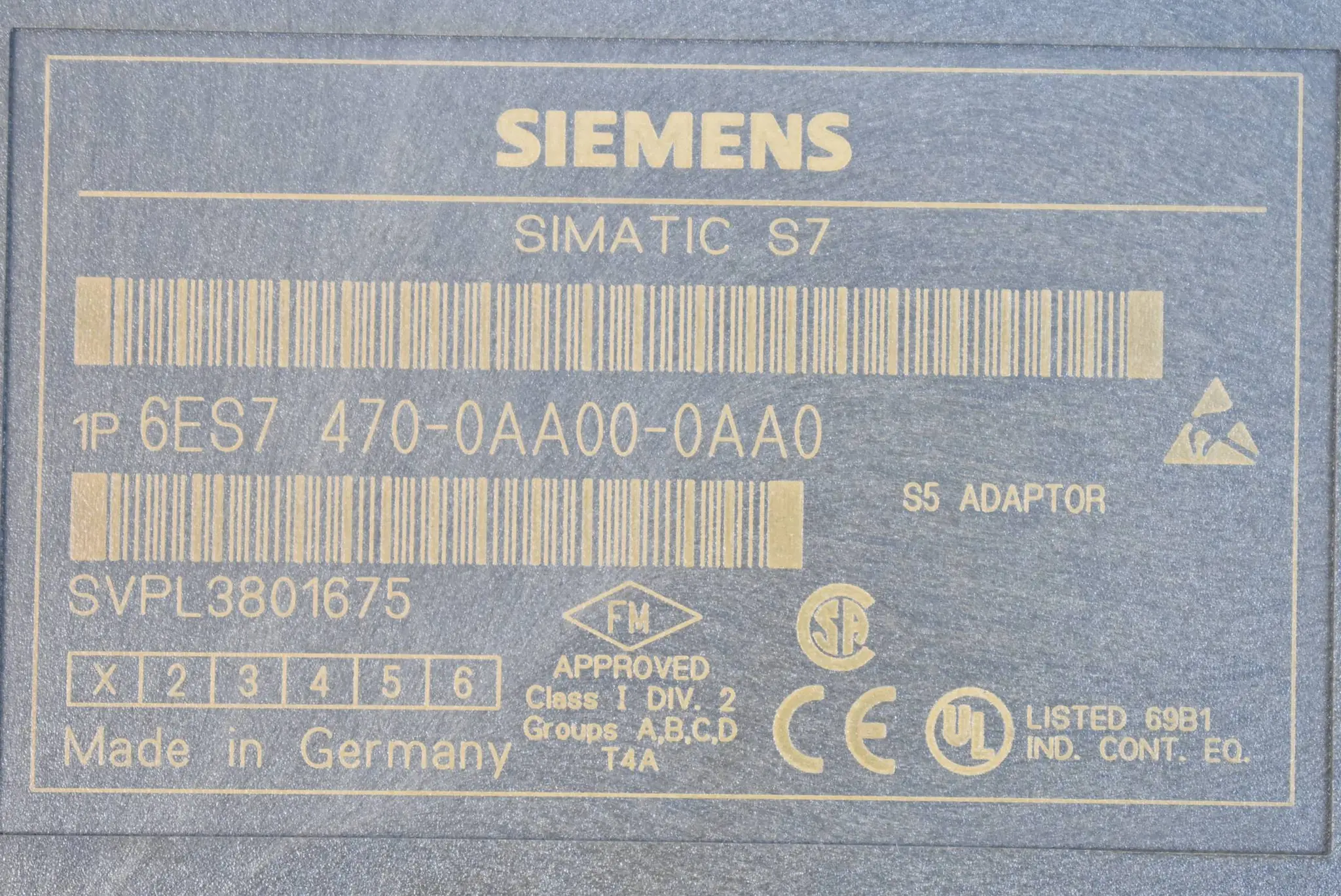 Produktfoto 1 von Siemens simatic S7 Adaptionskapsel 6ES7 470-0AA00-0AA0 ( 6ES7470-0AA00-0AA0 ) E1