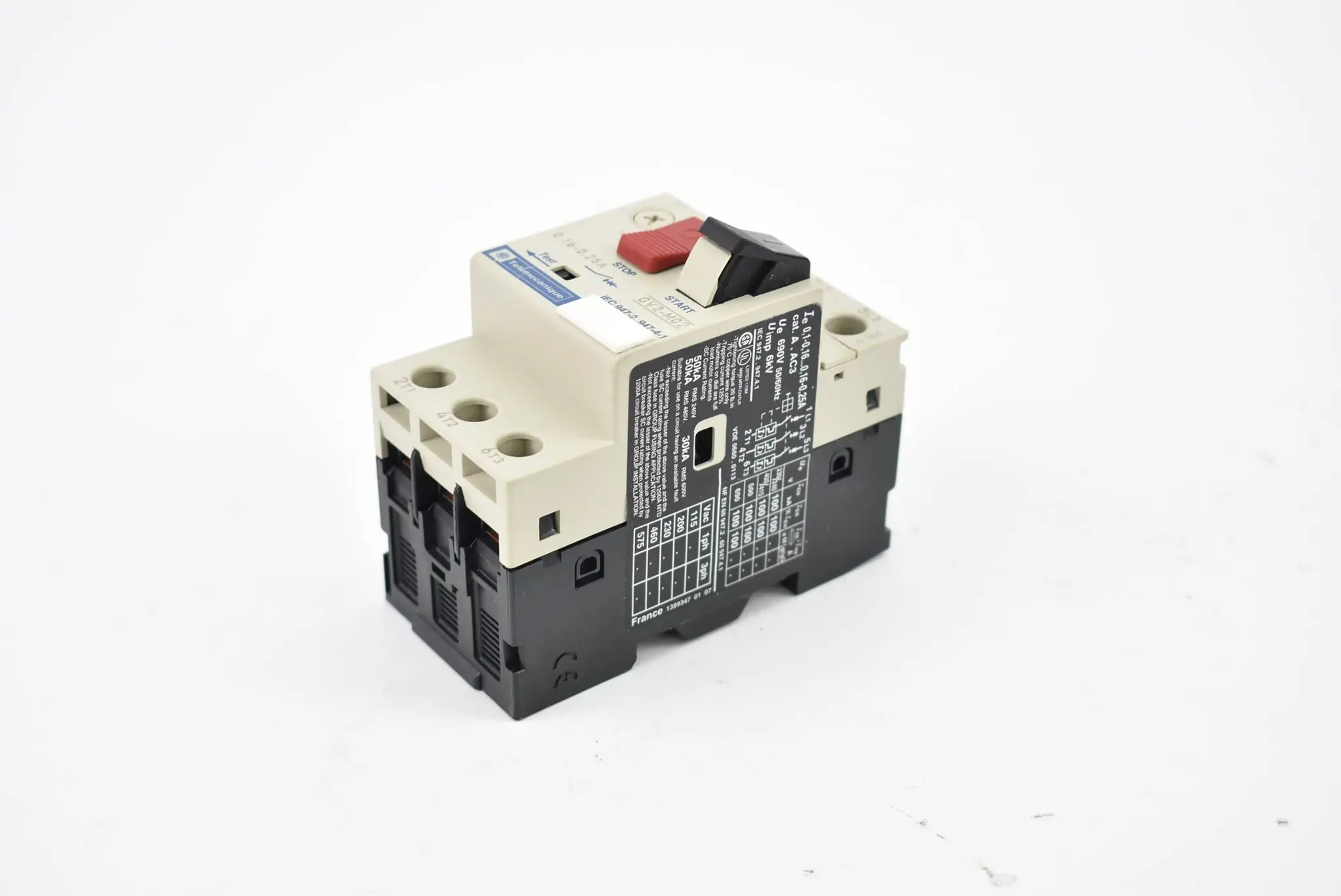 Produktfoto 1 von Telemecanique Motorschutzschalter 0,16-0,25A GV2 M02 ( 021081 )