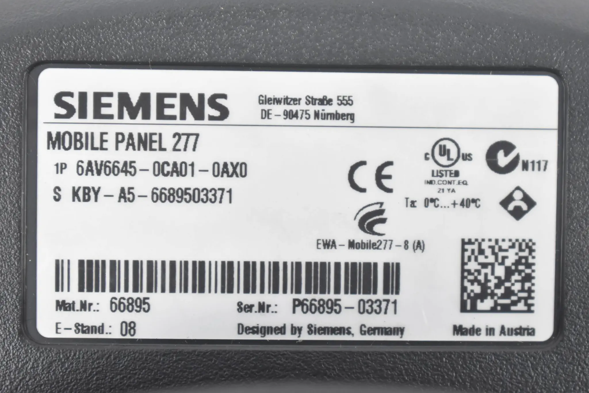 Produktfoto 1 von GENERALÜBERHOLT Siemens SIMATIC Mobile Panel 277 Color 6AV6645-0CA01-0AX0 ( E8 )