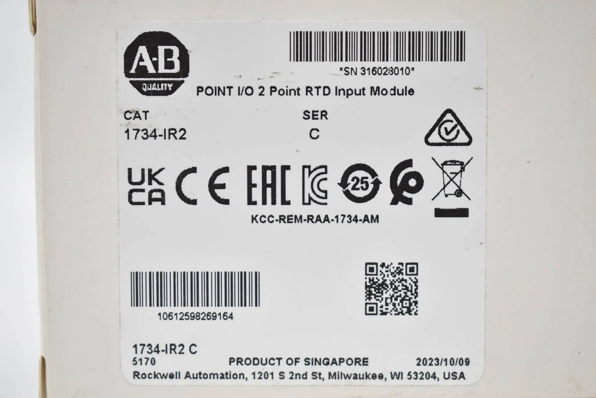 Produktfoto 1 von Allen-Bradley Point I/O 2 Point RTD Input Modul 1734-IR2