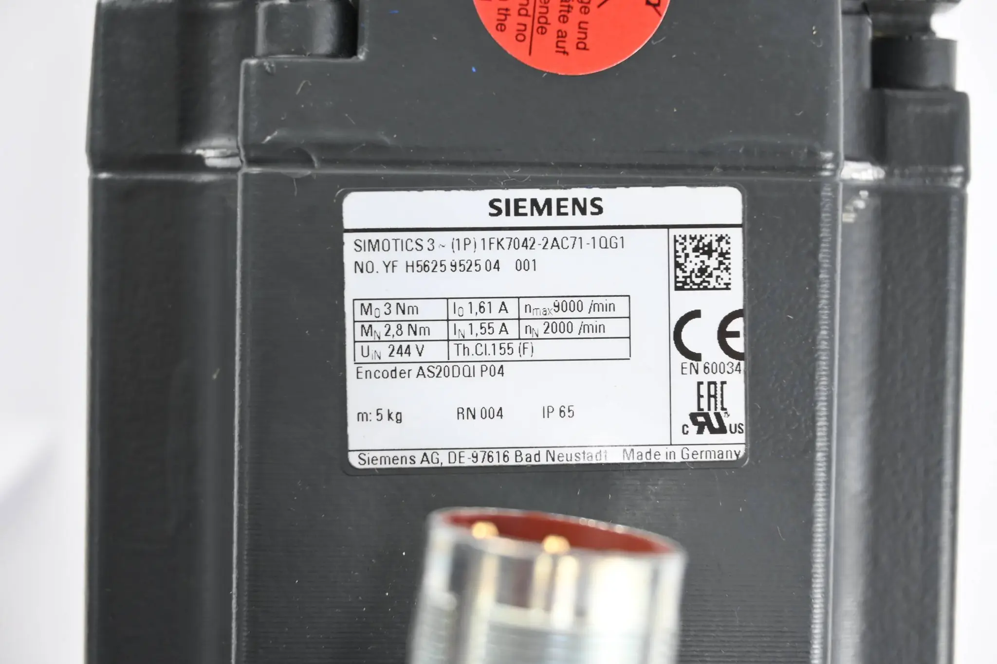 Produktfoto 1 von Siemens Synchronmotor 1FK7042-2AC71-1QG1 inkl Wittenstein SP 140S-MF2-100-1E1-2S
