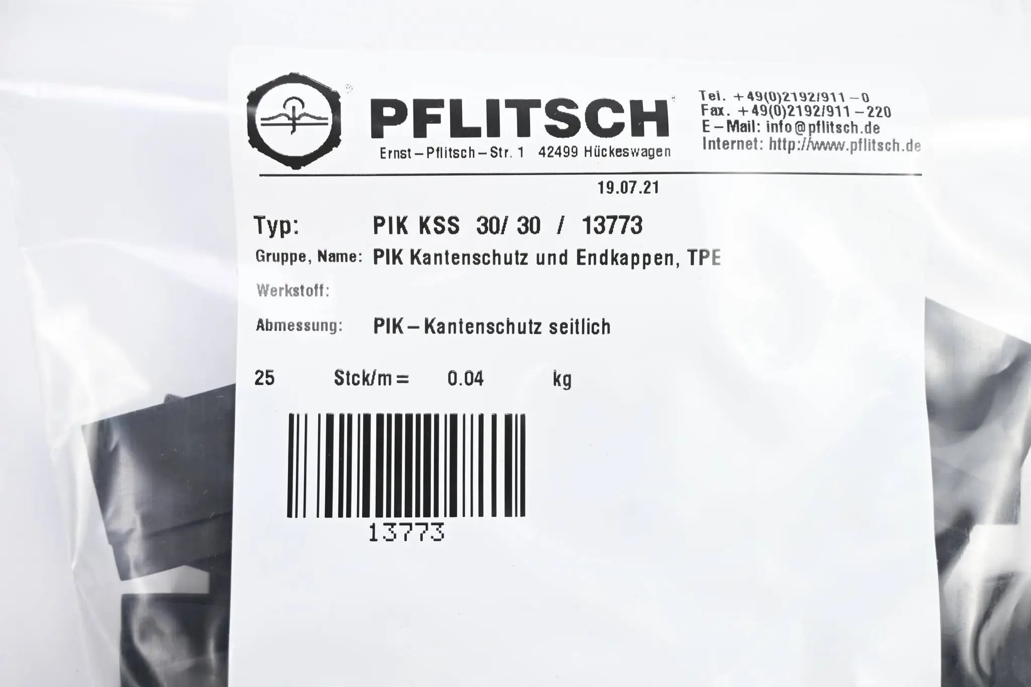 Produktfoto 1 von Pflitsch 25 Stück Kantenschutz PIK KSS 30/30 / 13773