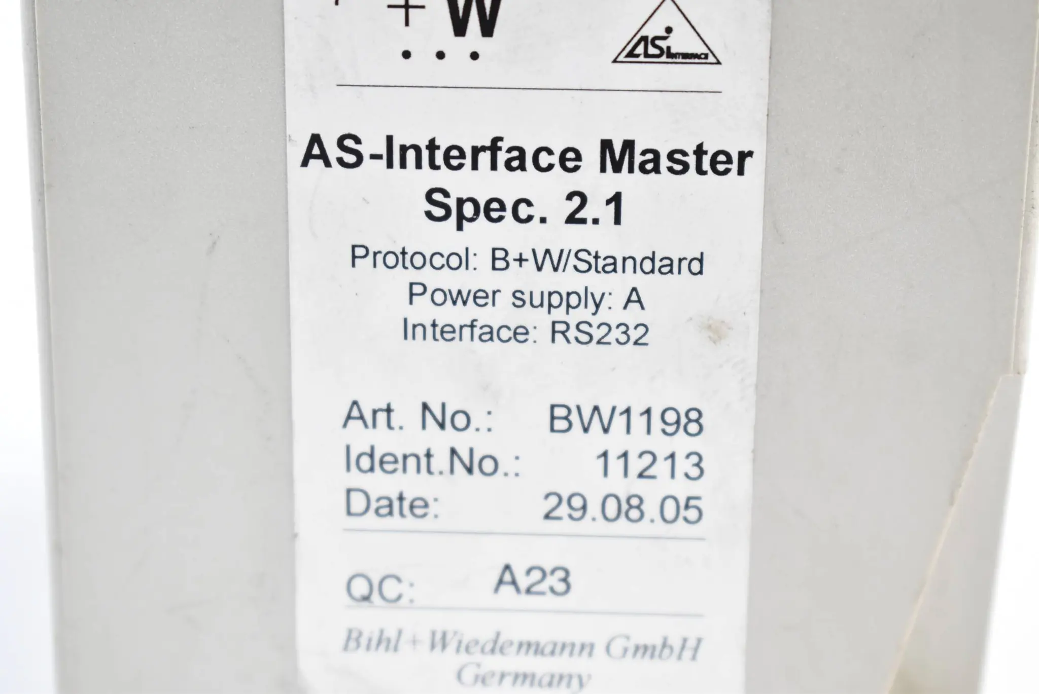 Produktfoto 1 von Bihl + Wiedemann AS-Interface Master Spec. 2.1 BW1198