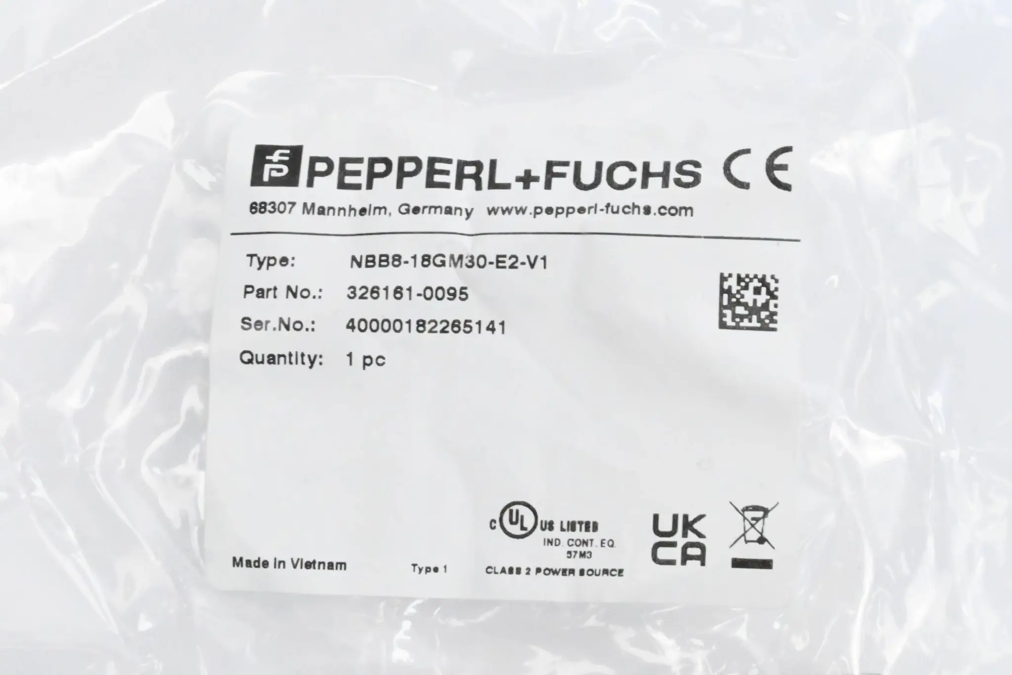 Produktfoto 1 von Pepperl + Fuchs NBB8-18GM30-E2-V1 Induktiver Sensor ( 326161-0095 )