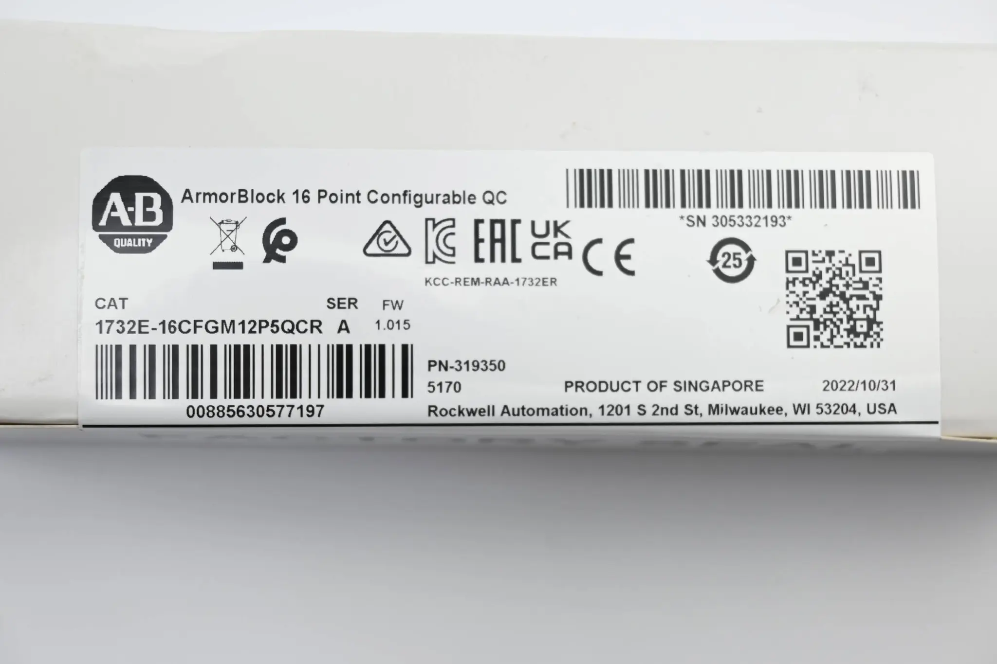 Produktfoto 1 von Allen Bradley ArmorBlock EtherNet/IP I/O-Modul 1732E-16CFGM12P5QCR