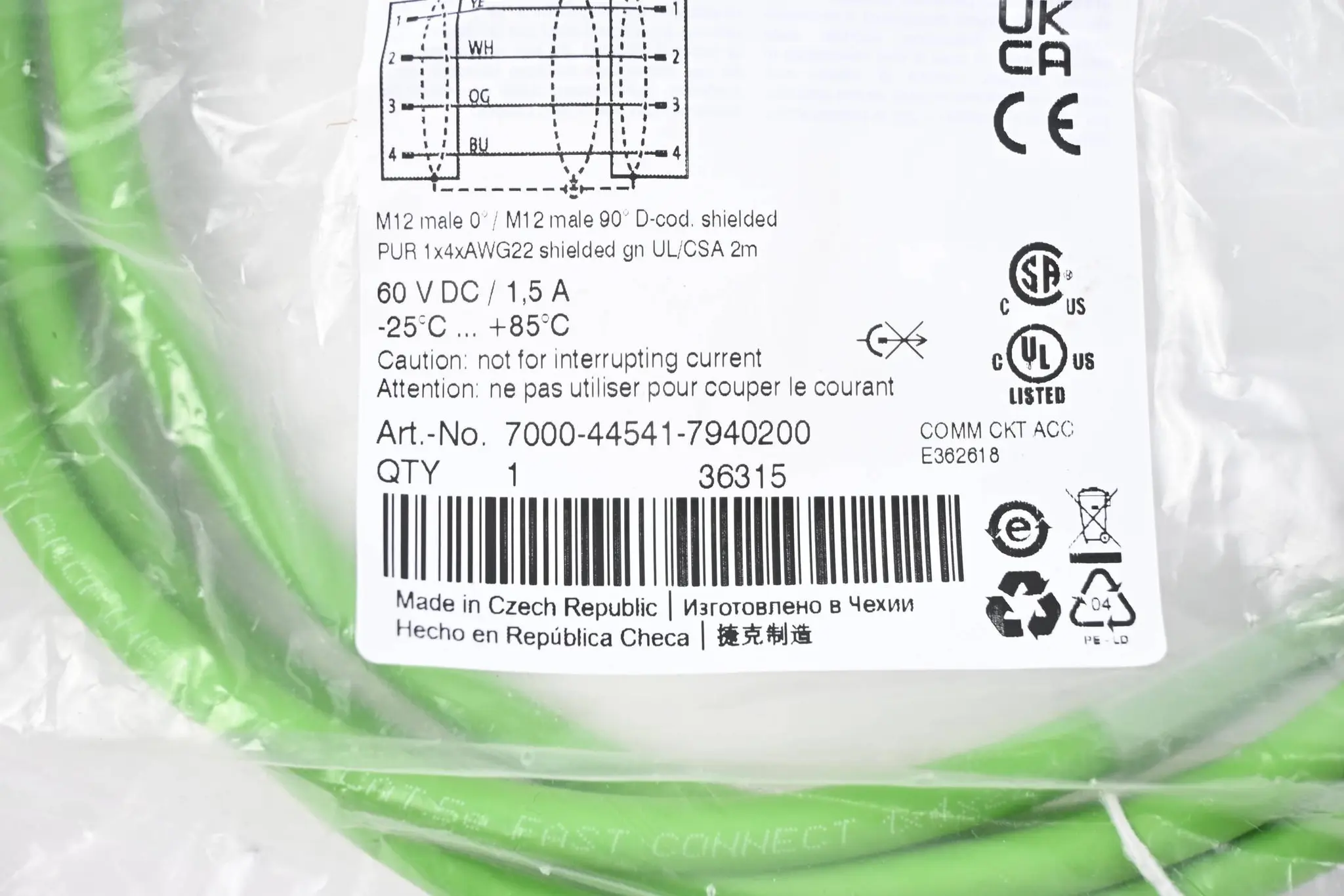 Produktfoto 1 von Murr Elektronik Ethernet-Verbindungsleitung 7000-44541-7940200 ( 2,0m )