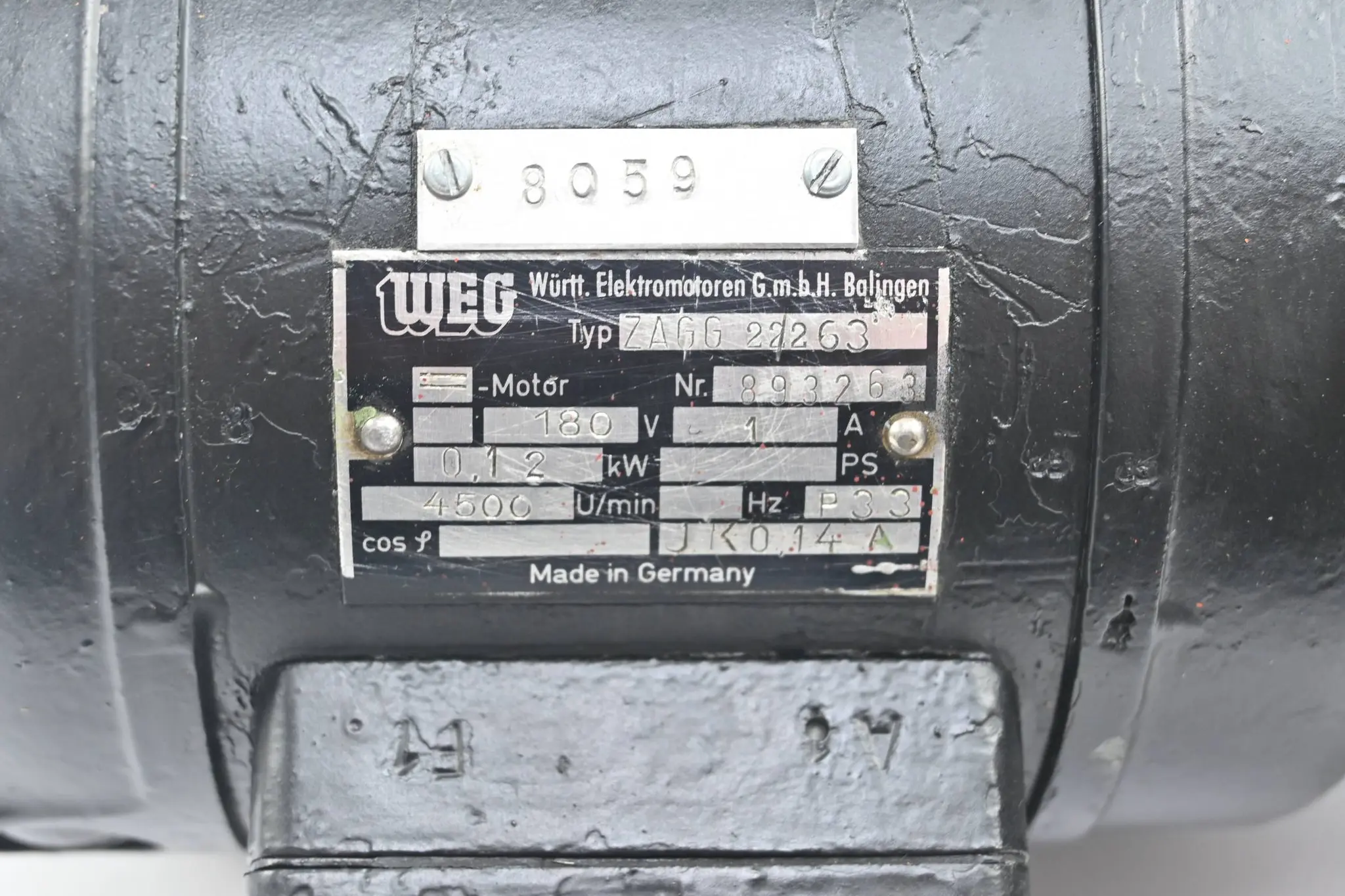 Produktfoto 1 von WEG Getriebemotor ZAGG 22263 ( ZAGG22263 ) 180V 1A 0,12kW 4500/min
