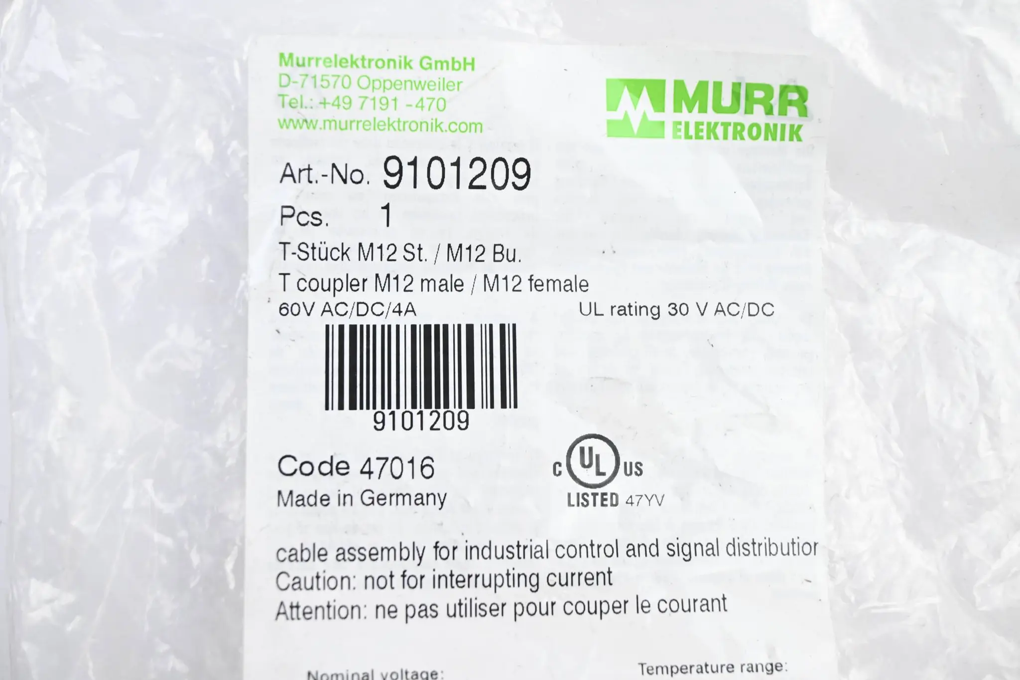 Produktfoto 1 von Murr Elektronik T-Stück-Set ( 9101209 )