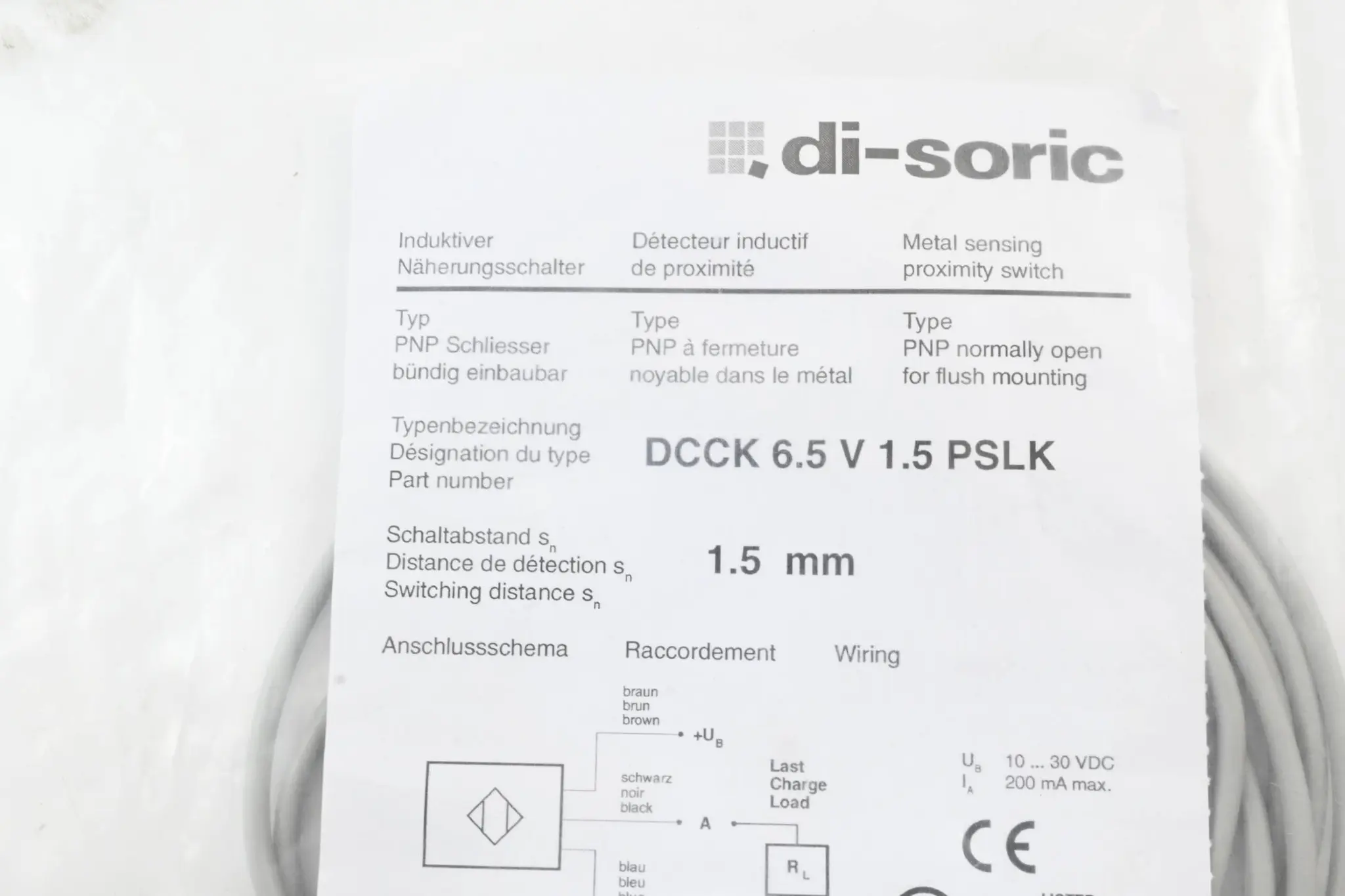 Produktfoto 1 von di-soric induktive Näherungssensor DCCK 6.5 V 1.5 PSLK ( 207817 )