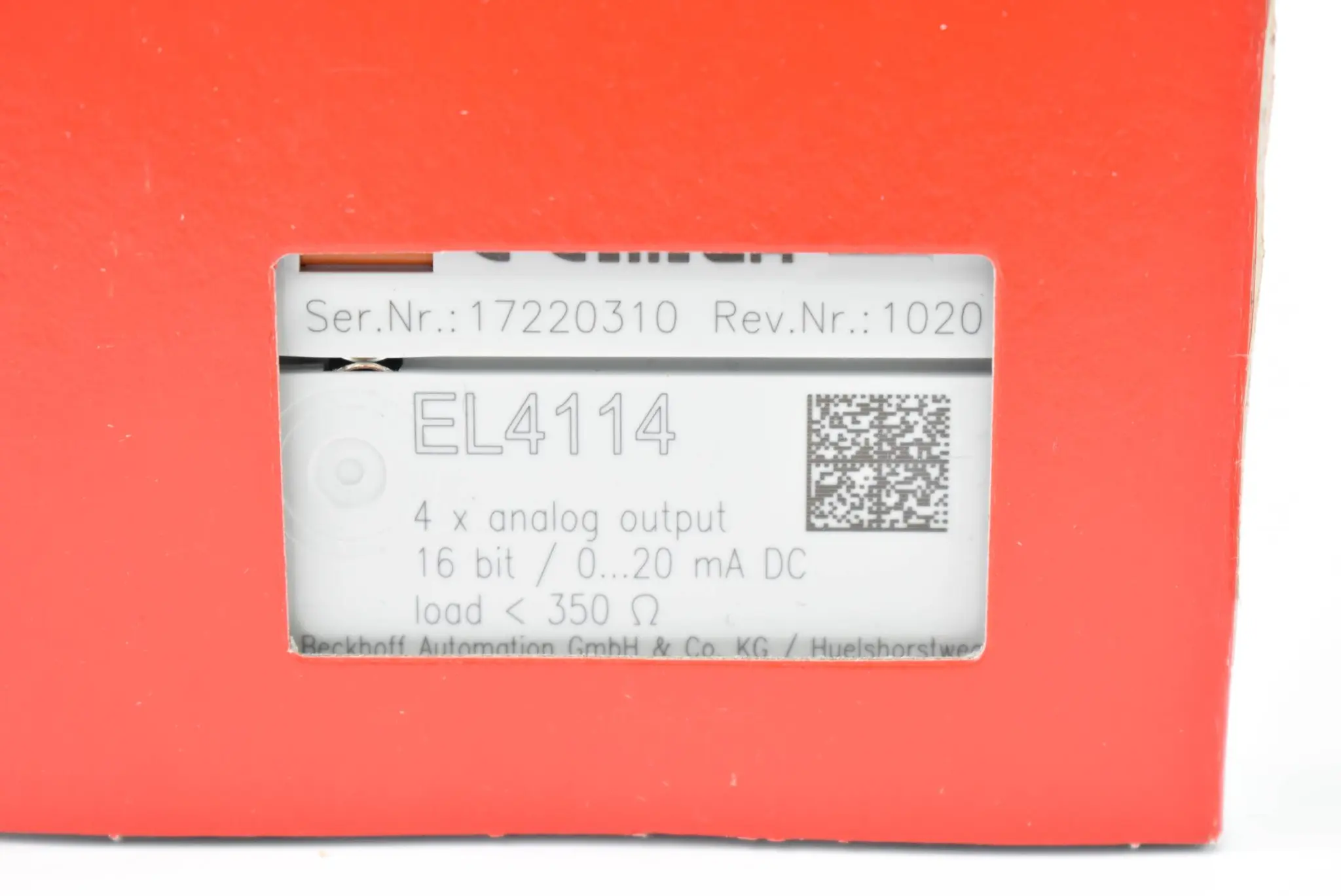 Produktfoto 1 von Beckhoff EtherCAT-Klemme 4-Kanal-Analog-Ausgang 0-20 mA 16Bit ( EL4114 )