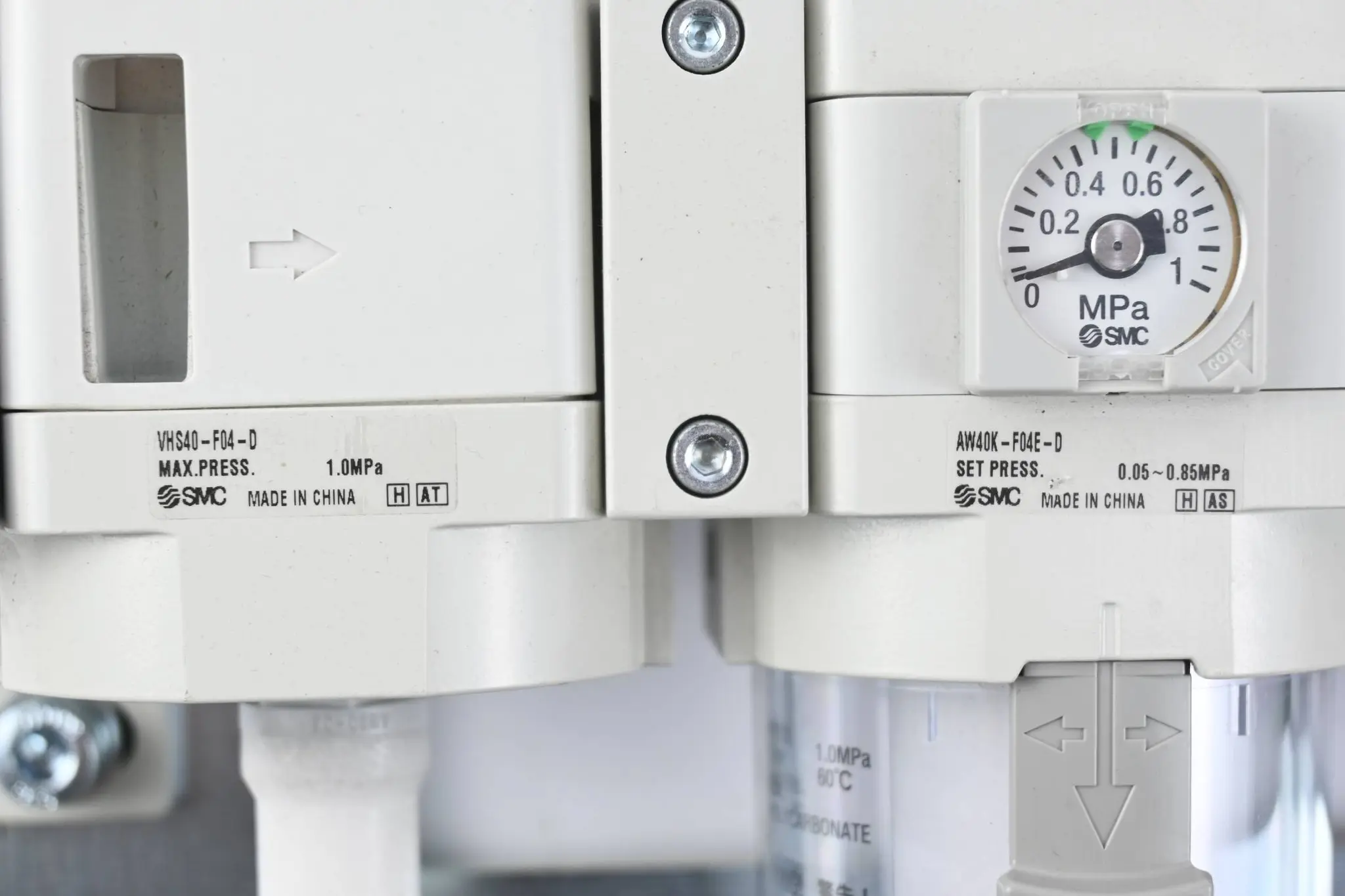 Produktfoto 1 von SMC Wartungseinheit AC40-LDA231 VHS40-F04-D + AW40K-F04E-D + VP746E-5Y01-S