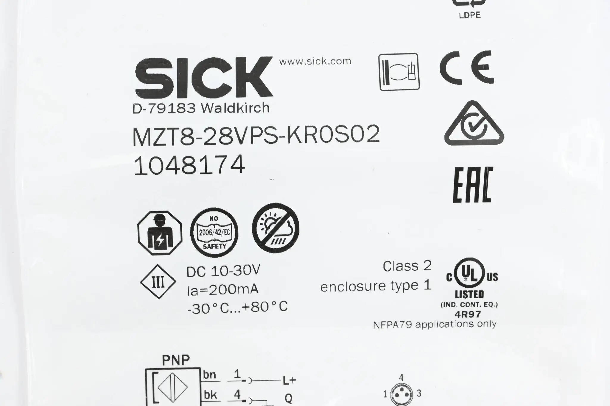 Produktfoto 1 von Sick Zylindersensor MZT8-28VPS-KR0S02 ( 1048174 )