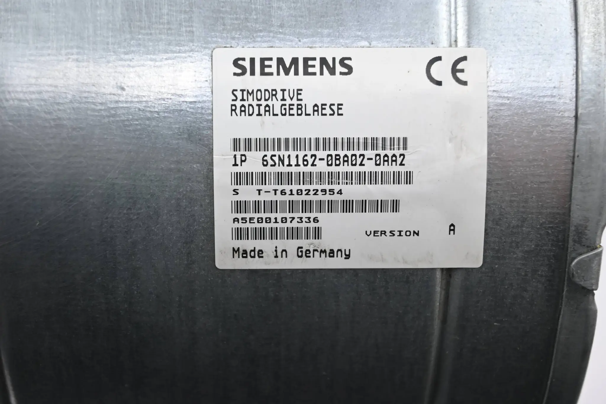 Produktfoto 1 von Ebmpapst Radialgebläse D2D133-AB06-30 / Siemens Simodrive 6SN1162-0BA02-0AA2