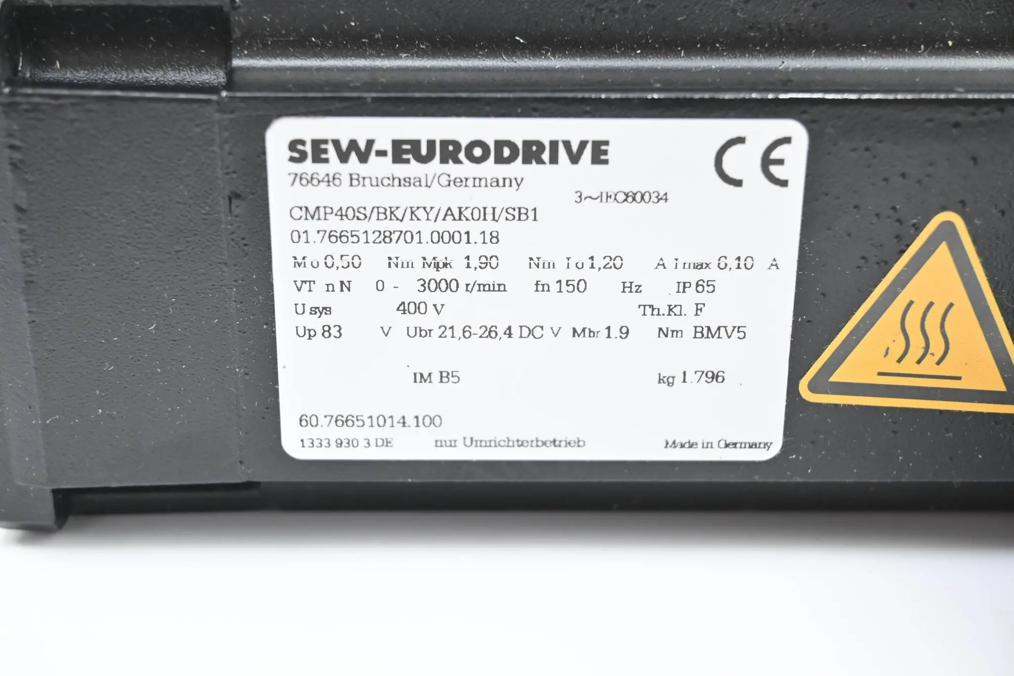 Produktfoto 1 von SEW Eurodrive Servomotor CMP40S/BK/KY/AK0H/SB1
