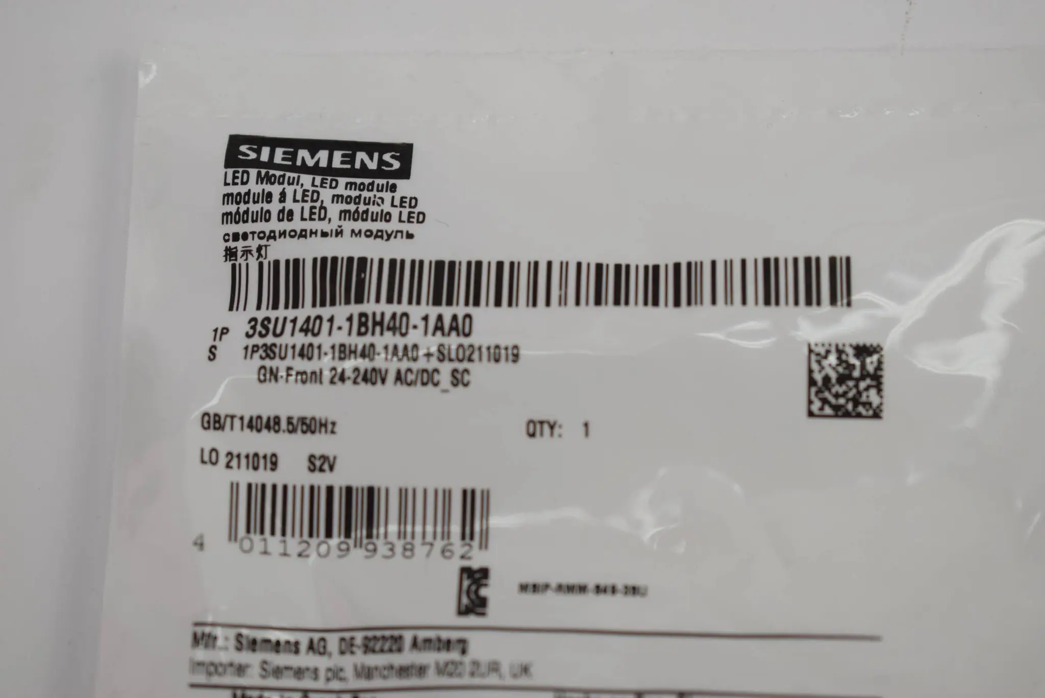 Produktfoto 1 von Siemens LED Modul 3SU1401-1BH40-1AA0 ( 3SU1 401-1BH40-1AA0 )