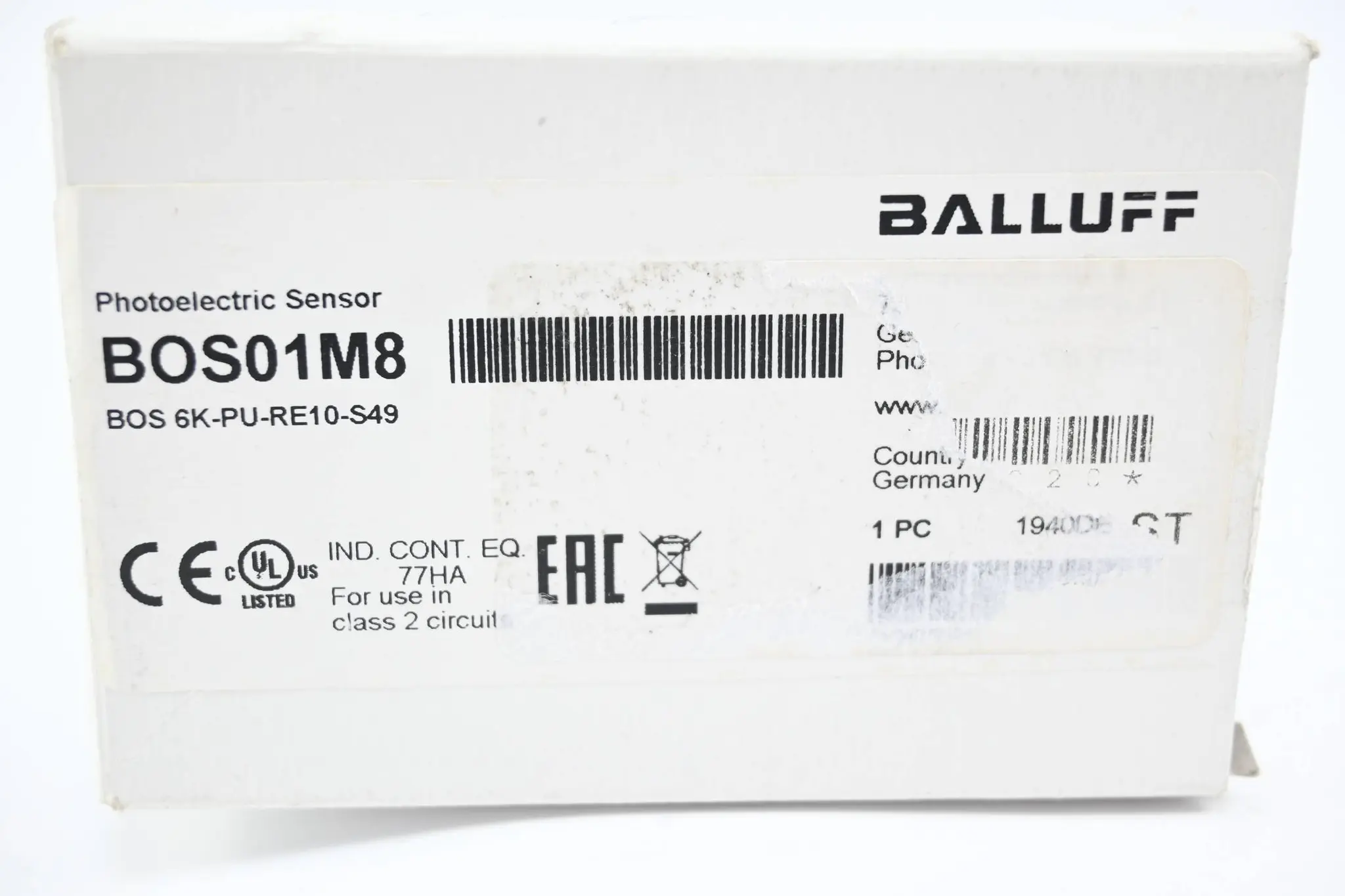 Produktfoto 1 von Balluff Einweglichtschranke Empfänger BOS01M8 ( BOS 6K-PU-RE10-S49 )
