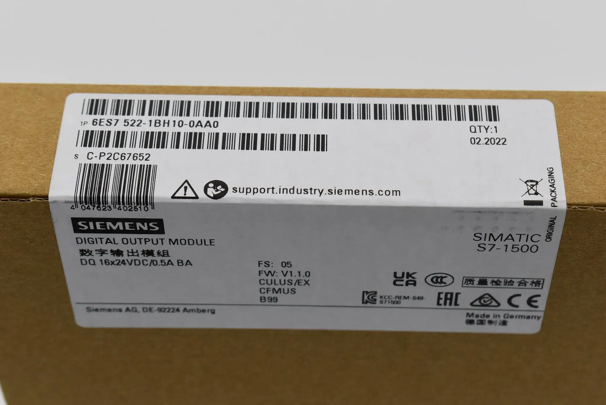 Produktfoto 1 von Siemens simatic S7-1500 6ES7 522-1BH10-0AA0 ( 6ES7522-1BH10-0AA0 ) FS05