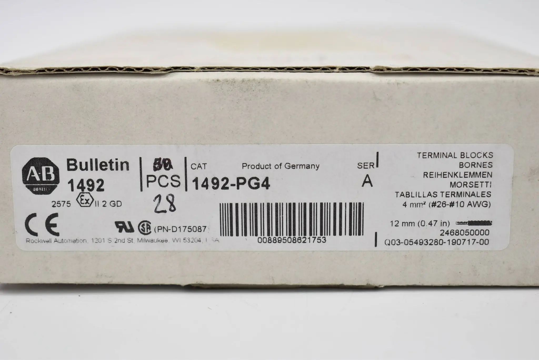 Produktfoto 1 von Allen-Bradley Reihenklemmen 1492-PG4 ( 28 Stück )