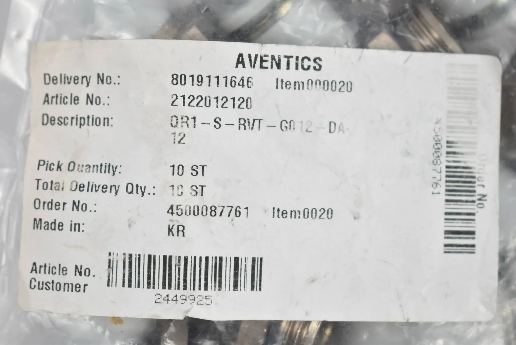 Produktfoto 1 von Aventics Winkel QR1-S-RVT-G012-DA12 ( 2122012120 ) 10er Pack
