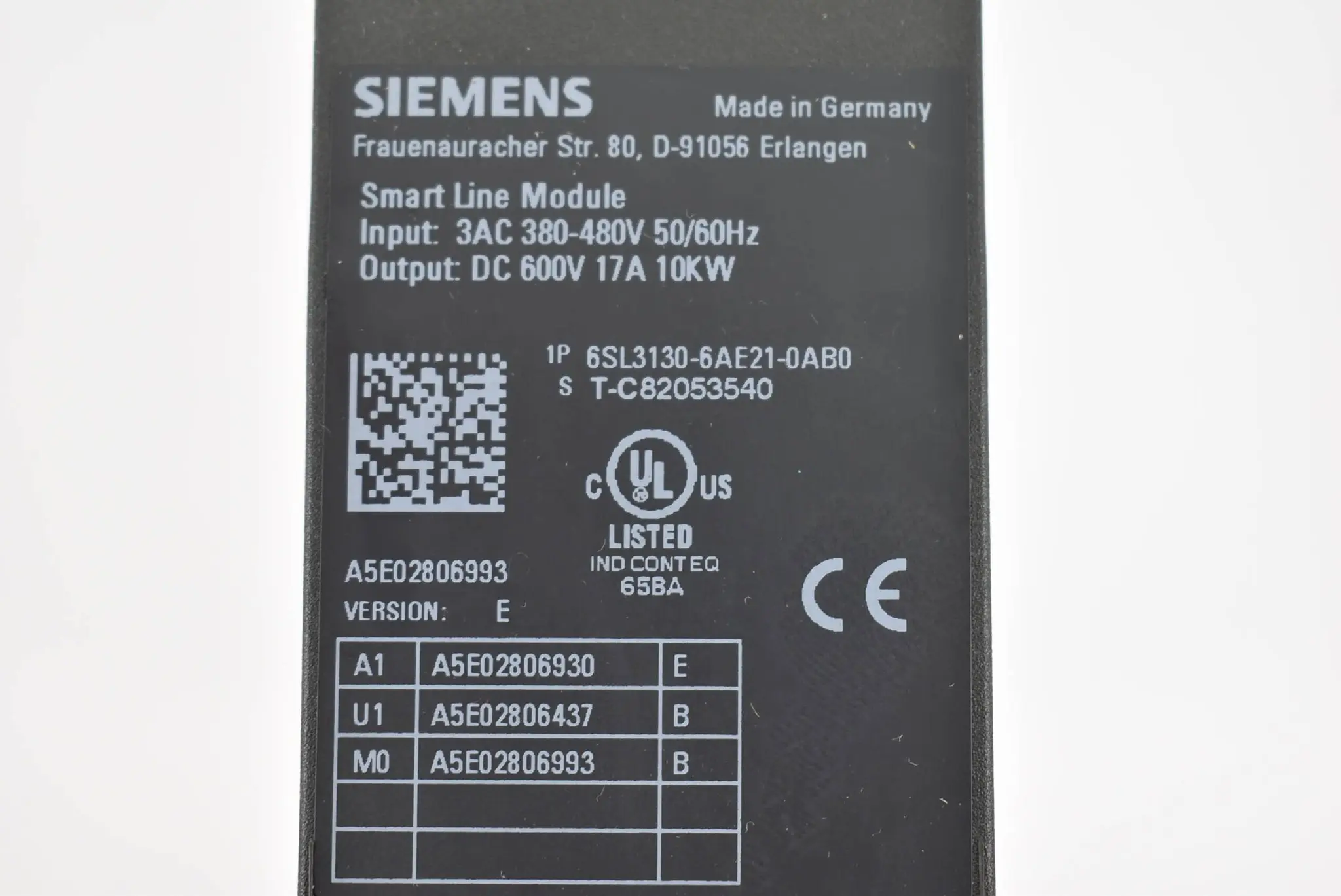 Produktfoto 1 von Siemens sinamics S120 smart line 6SL3 130-6AE21-0AB0 ( 6SL3130-6AE21-0AB0 ) E