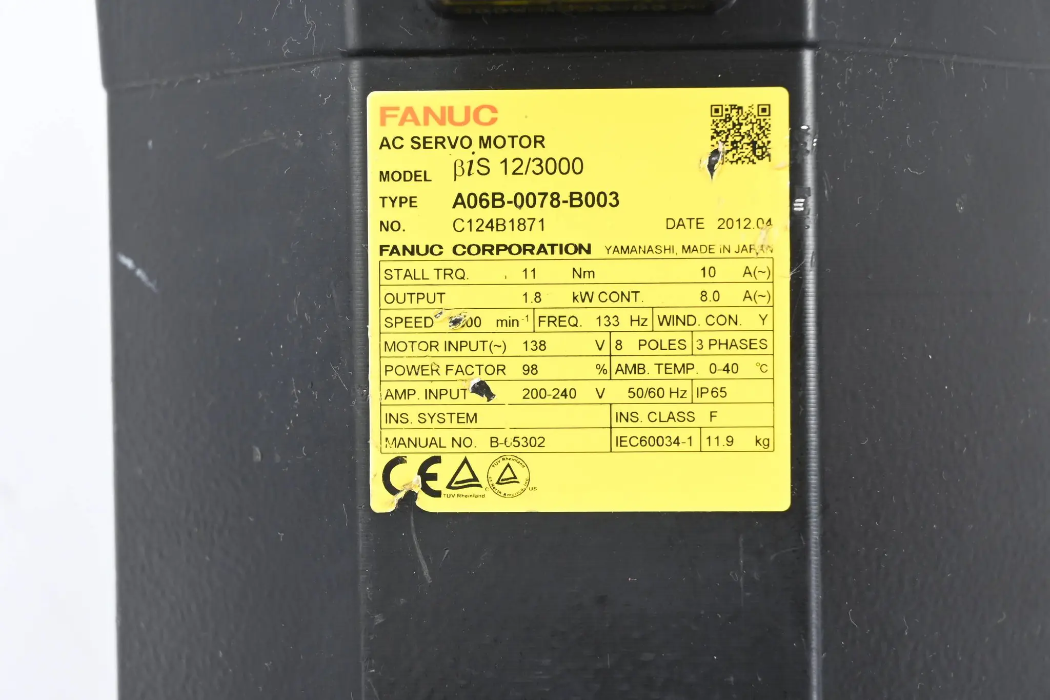 Produktfoto 1 von Fanuc AC Servomotor A060-0078-B003 inkl. Impulsgeber A860-2020-T301