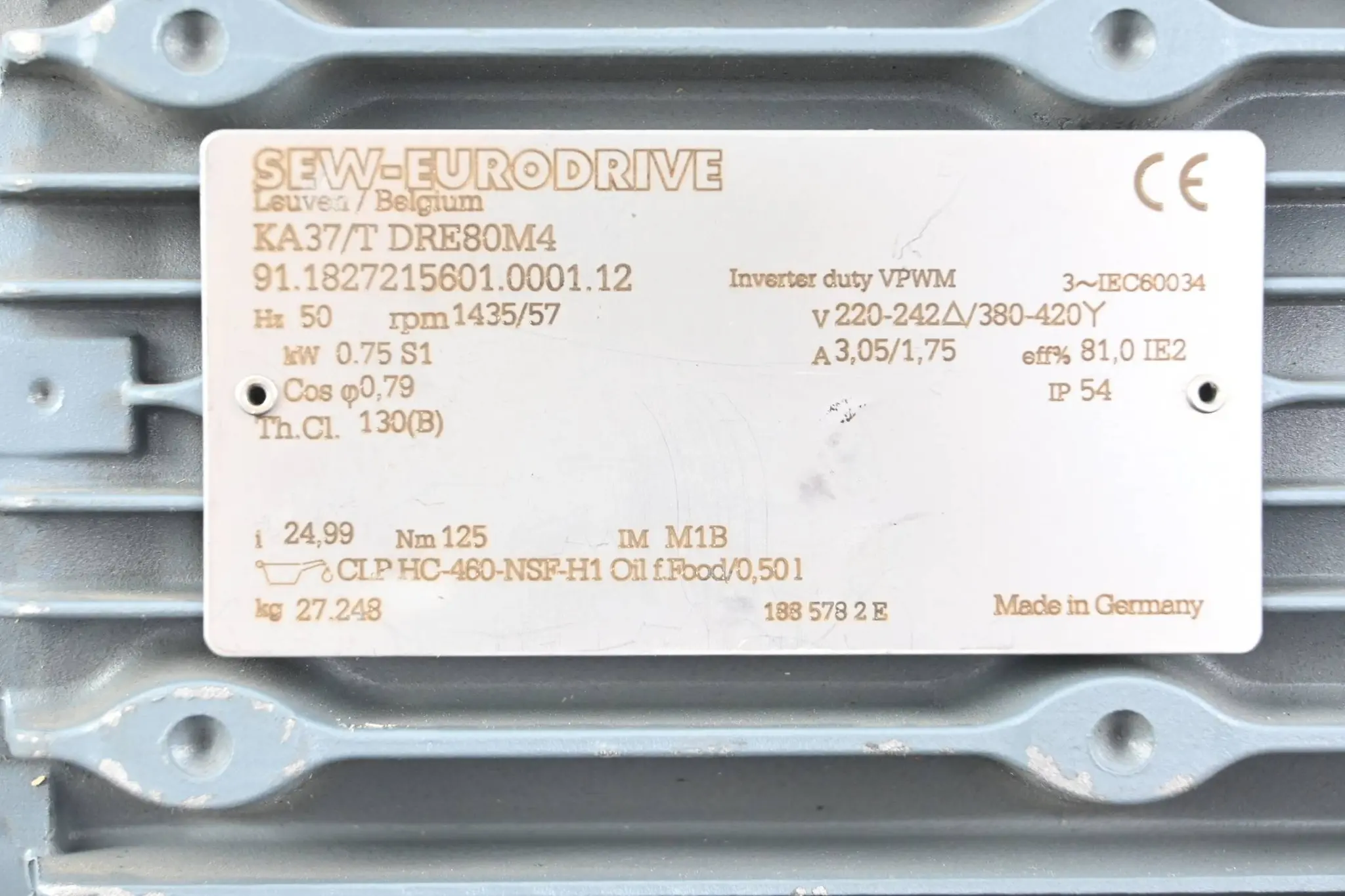 Produktfoto 1 von SEW Eurodrive Getriebemotor KA37/T DRE80M4 ( KA37/TDRE80M4 )