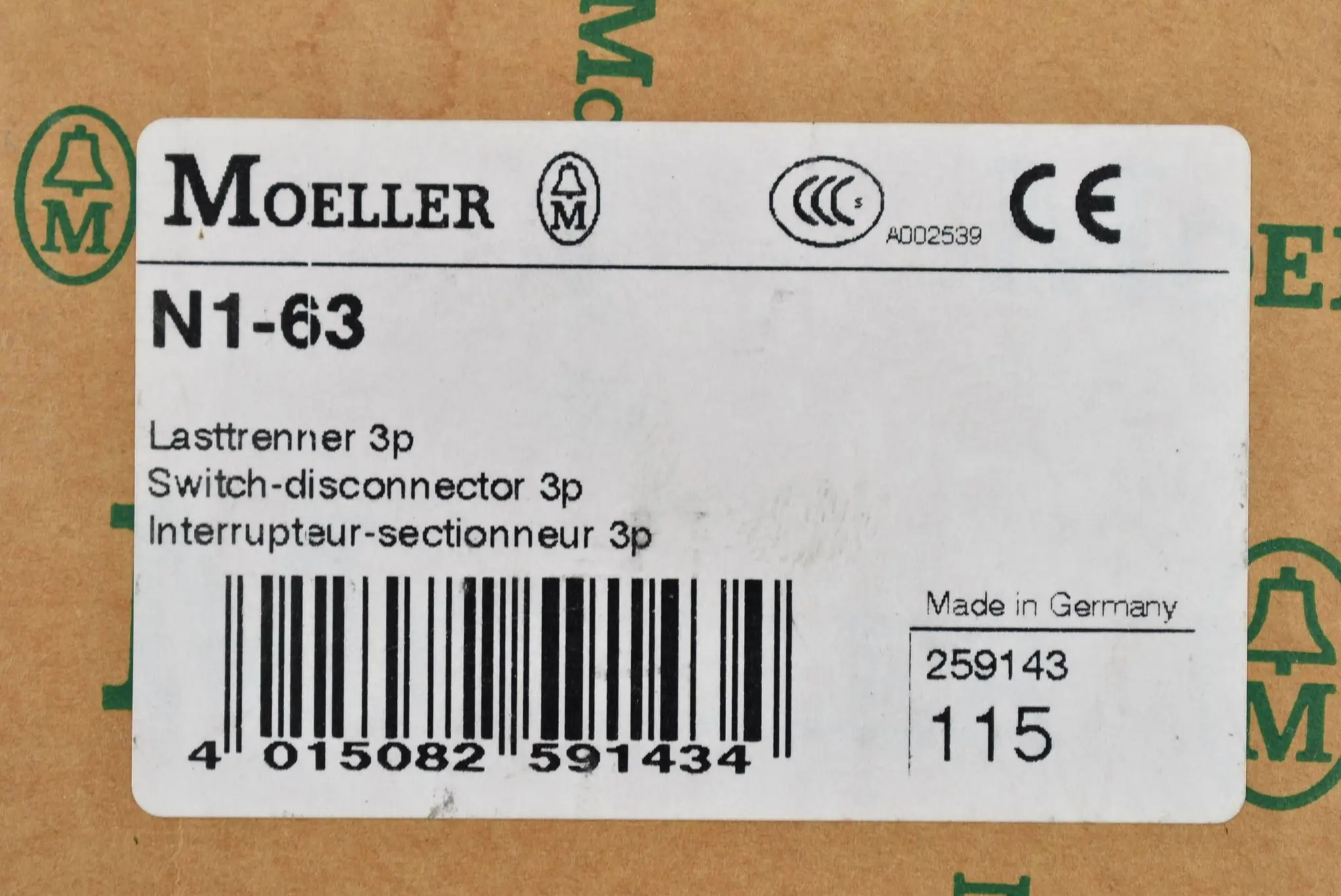 Produktfoto 1 von Klöckner-Moeller Lasttrenner 3p 690 V AC N1-63