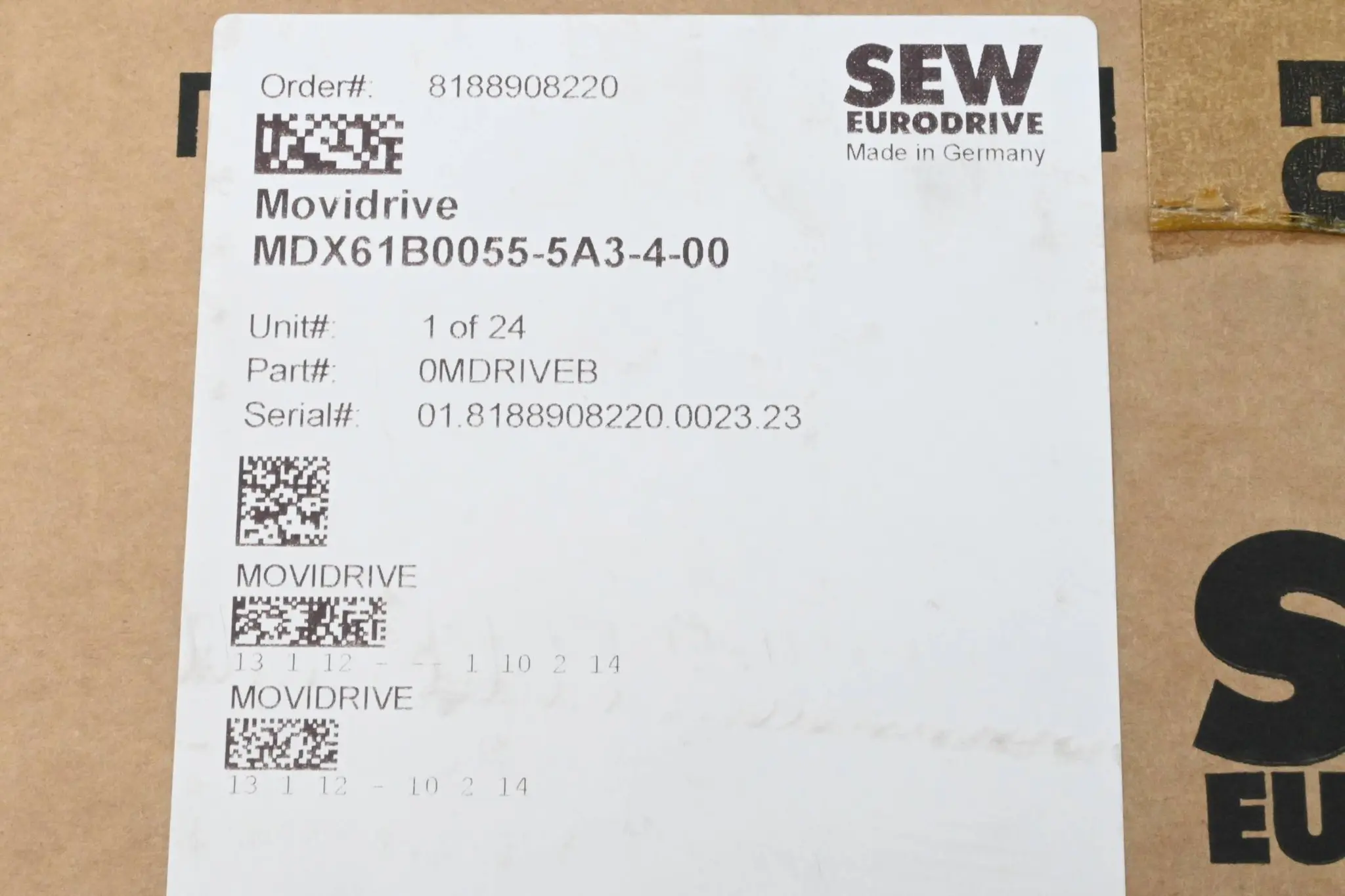 Produktfoto 1 von SEW-Eurodrive Movidrive Frequenzumrichter MDX61B0055-5A3-4-00