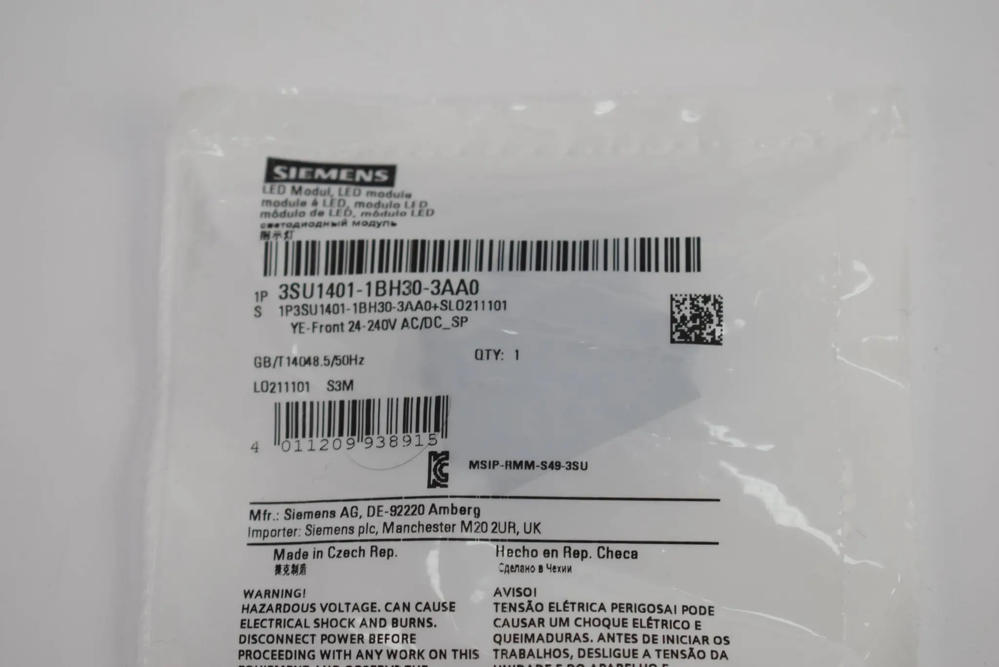 Produktfoto 1 von Siemens LED Modul 3SU1401-1BH30-3AA0 ( 3SU1 401-1BH30-3AA0 )