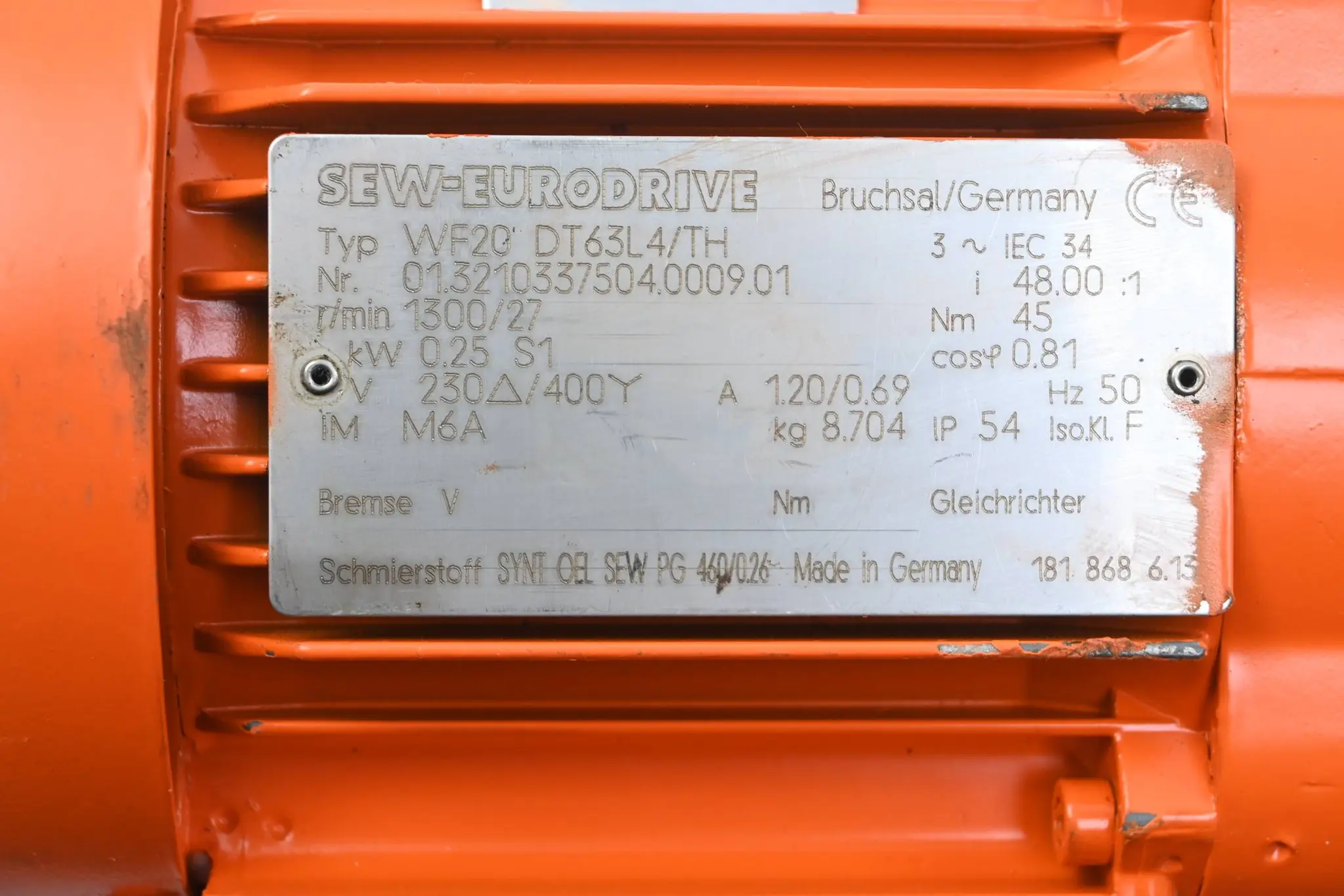 Produktfoto 1 von SEW Eurodrive Getriebemotor WF20 DT63L4/TH ( WF20DT63L4/TH )
