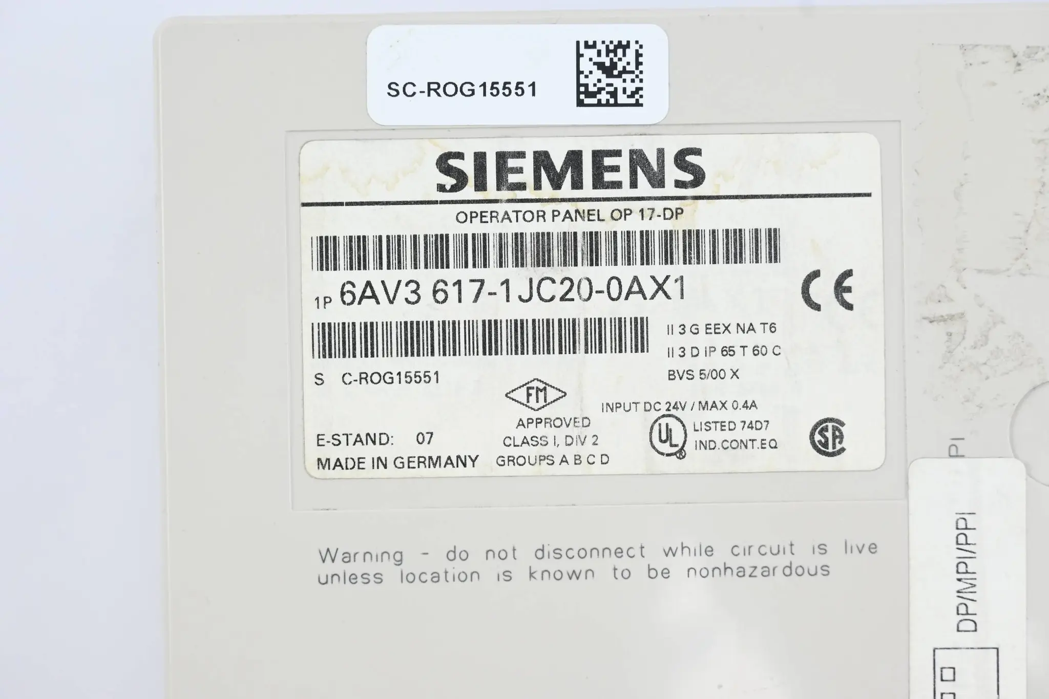 Produktfoto 1 von Siemens Gehäuse für OP 17-DP ( 6AV3617-1JC20-0AX1 ) B