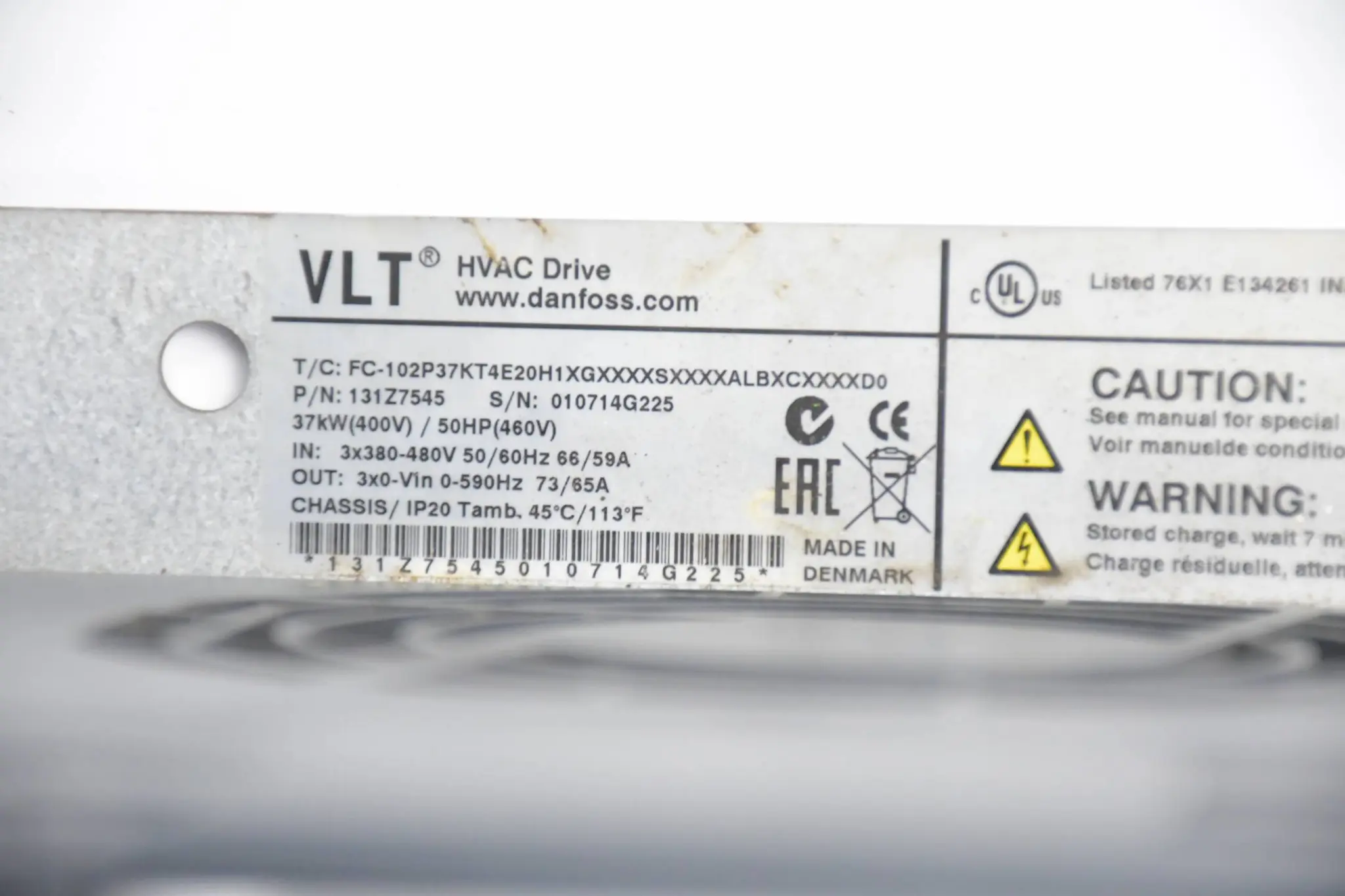 Produktfoto 1 von Danfoss VLT® HVAC Drive FC-102 FC-102P37KT4E20H1XGXXXXSXXXXALBXCXXXXD0 131Z7545