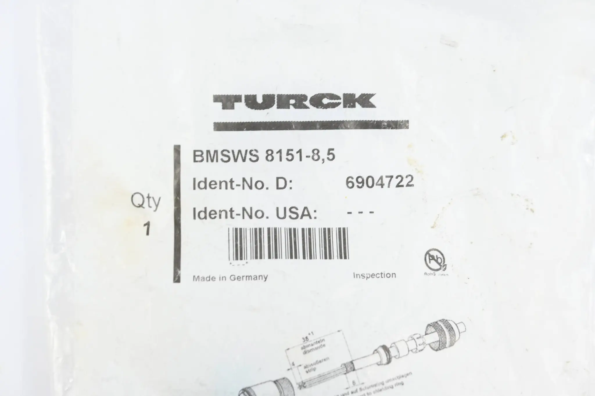 Produktfoto 1 von Turck Steckverbinder BMSWS 8151-8,5 ( 6904722 )