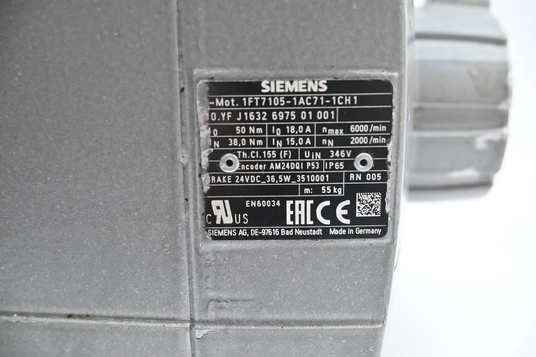 Produktfoto 1 von Siemens Simotics S Synchronmotor 1FT7105-1AC71-1CH1 ( 1FT7 105-1AC71-1CH1 )