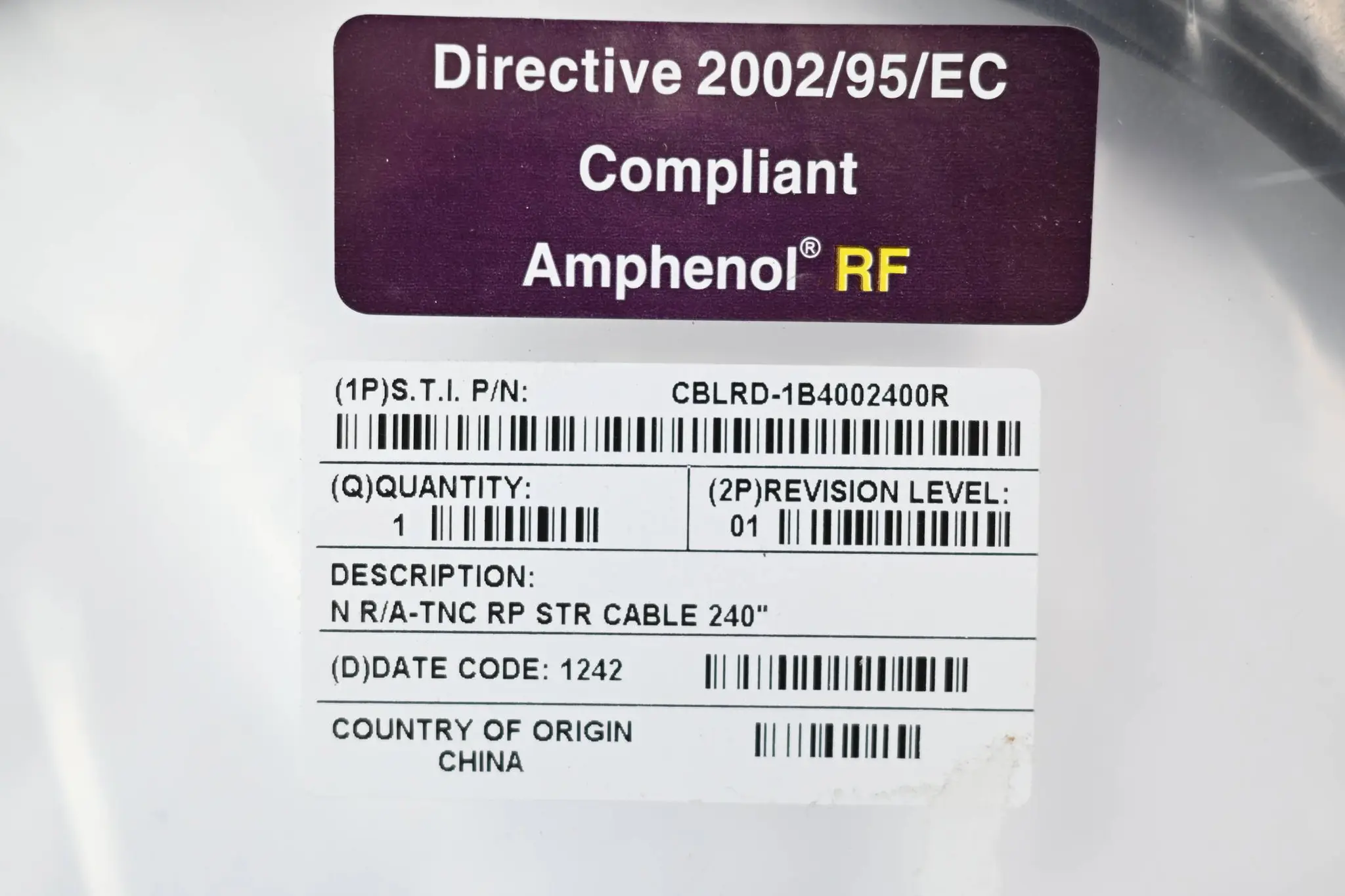 Produktfoto 1 von Amphenol RF Antennenkabel CBLRD-1B4002400R
