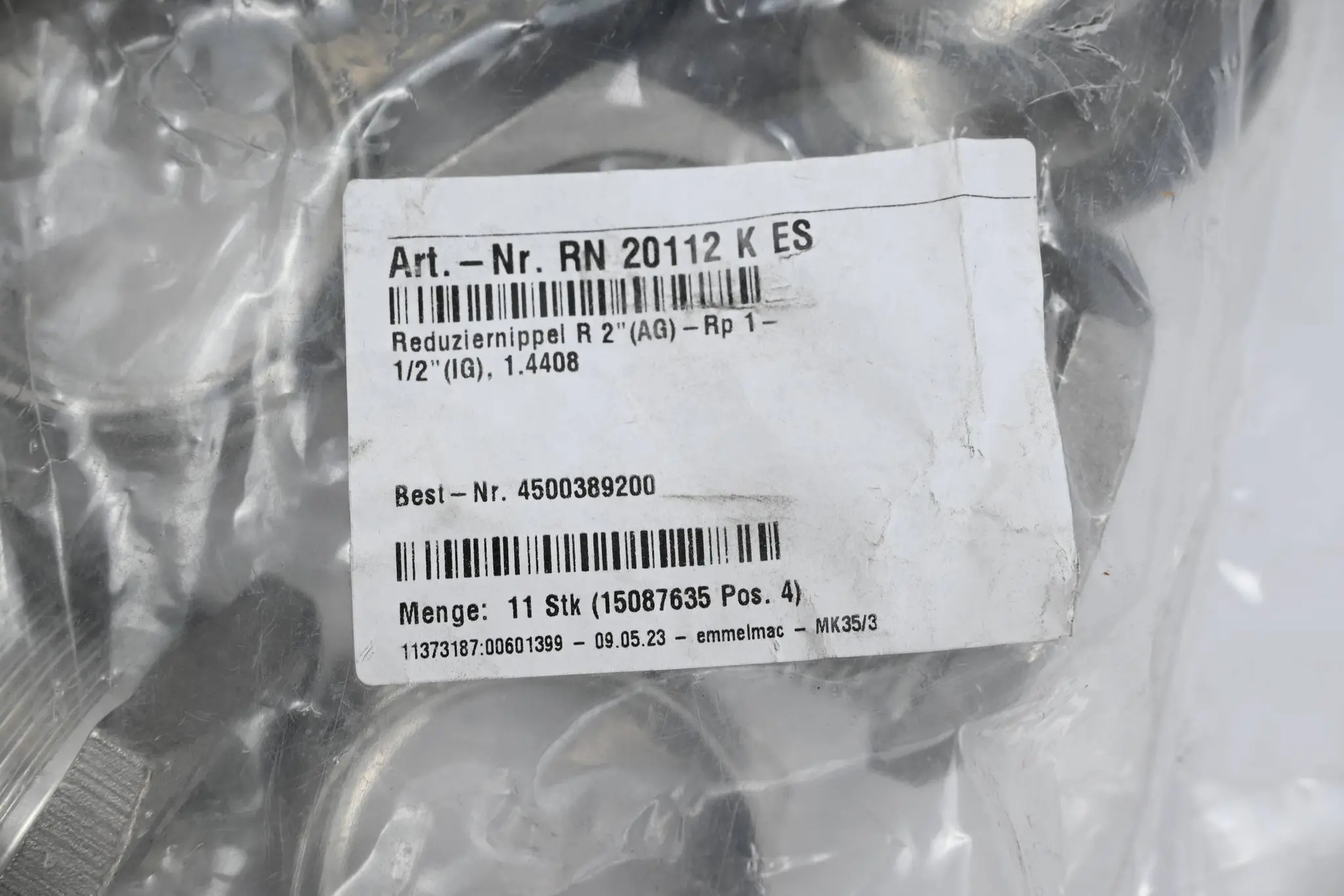 Produktfoto 1 von 11 Stück Reduziernippel R2"(AG)-Rp 1-1/2"(IG) RN 20112 K ES ( RN20112KES )