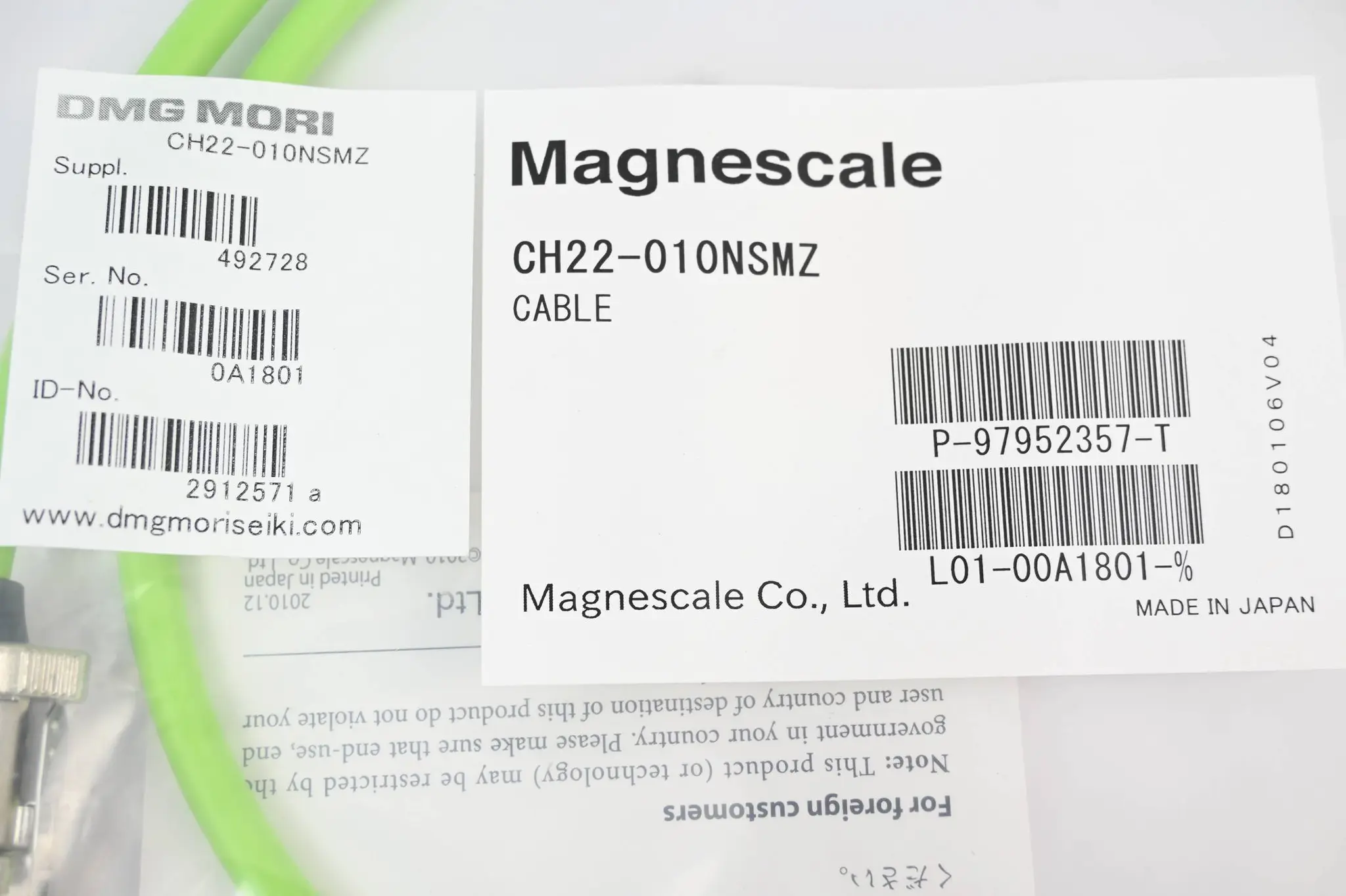 Produktfoto 1 von DMG Mori Magnescale Kabel CH22-010NSMZ