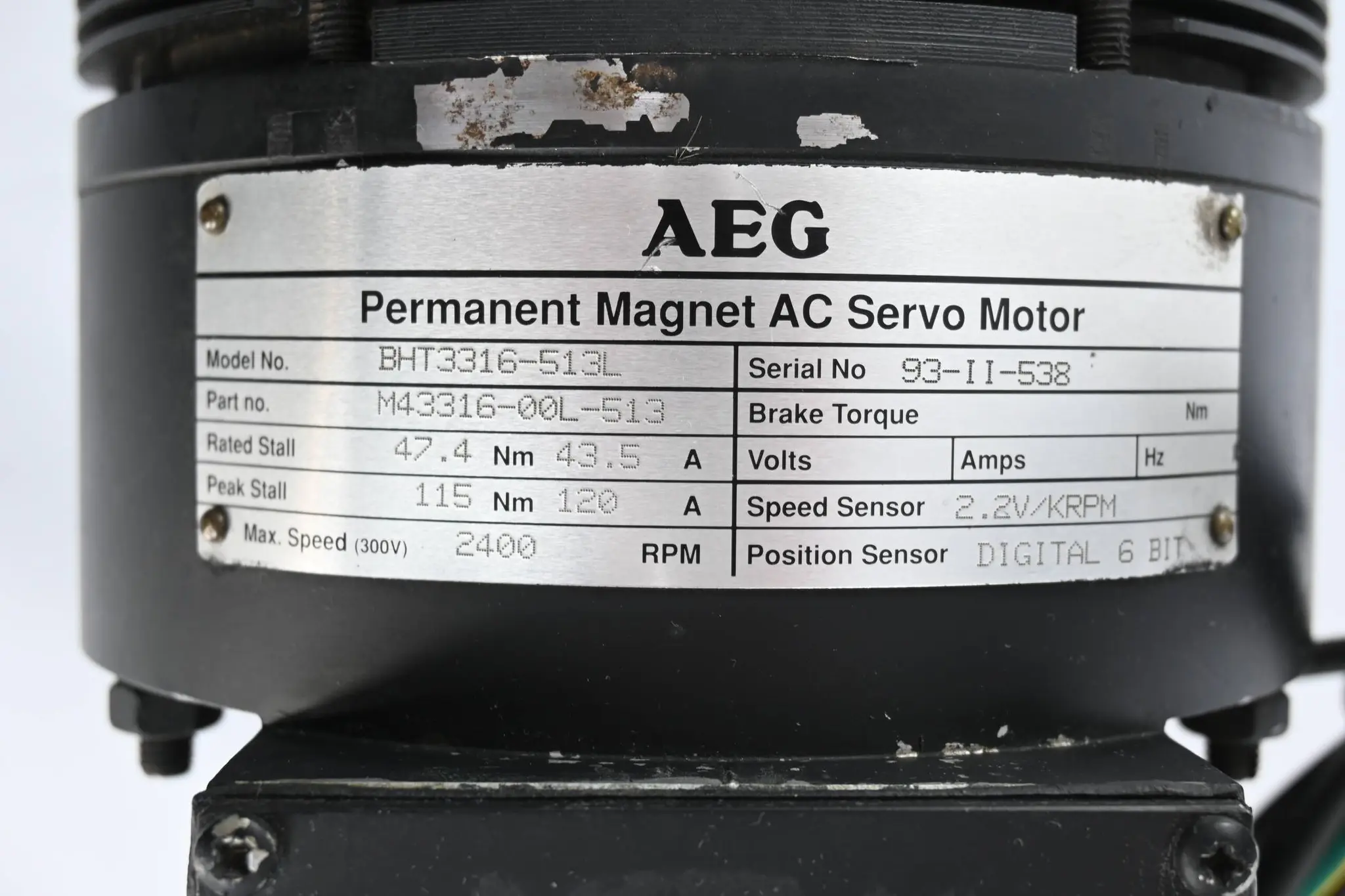 Produktfoto 1 von AEG AC Servo Motor BHT3316-513L ( M43316-00L-513 ) inkl. Stegmann DG 60 D