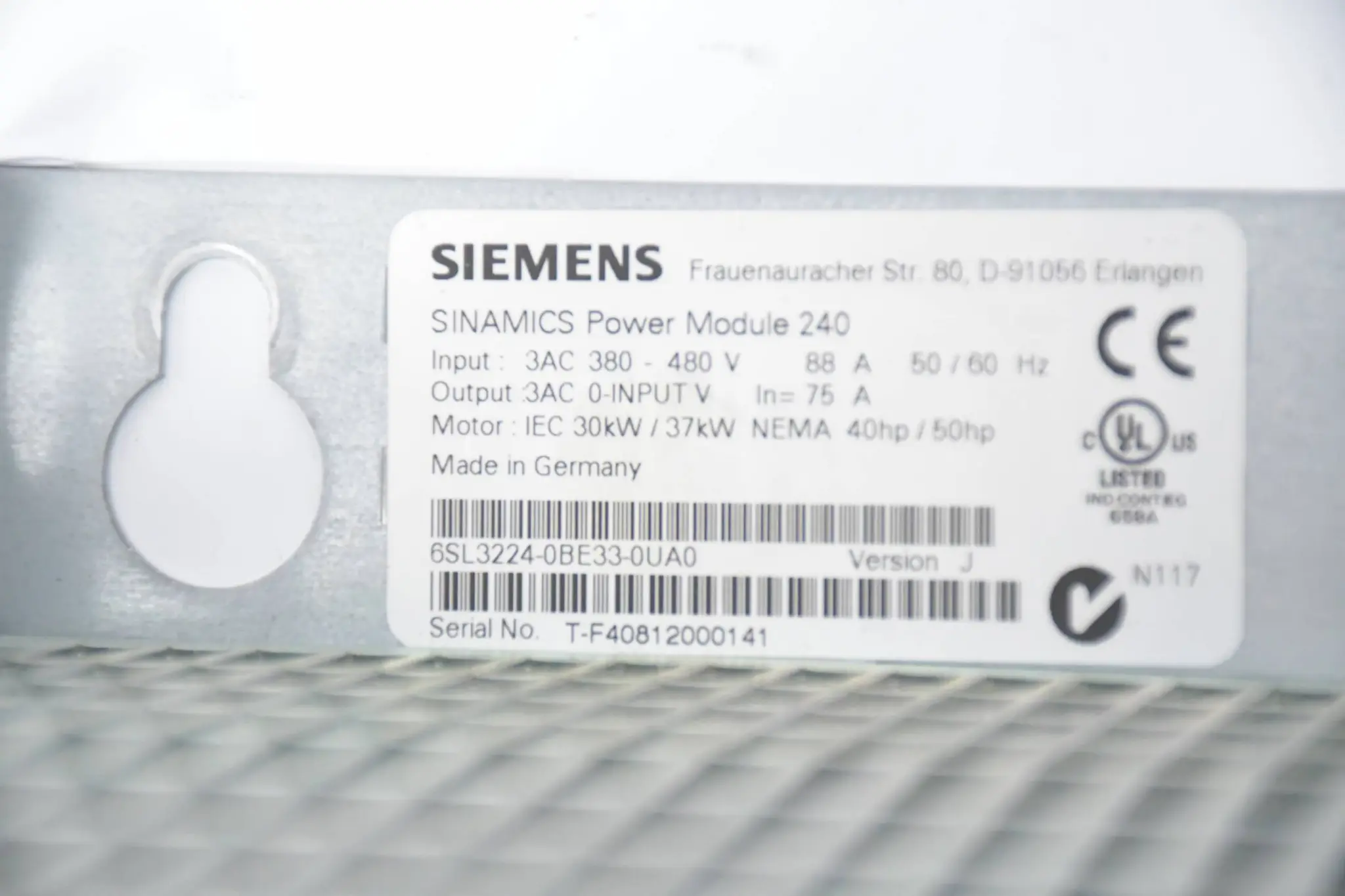 Produktfoto 1 von Siemens Sinamics Power Modul 240 6SL3224-0BE33-0UA0 ( 6SL3224-0BE33-0UA0 ) V.J