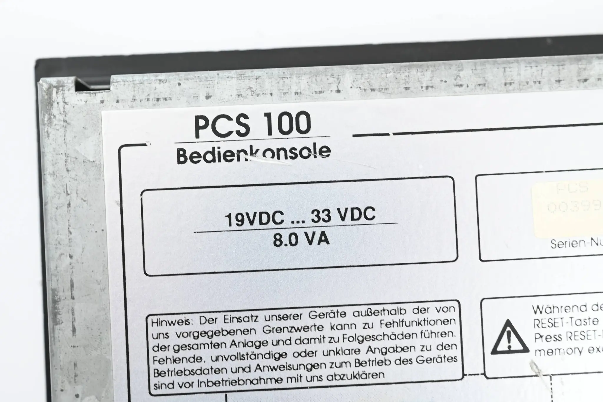 Produktfoto 1 von Lauer Bedienkonsole PCS 100 inkl. PCS 801-EPROM Ver. PG 100.305.7