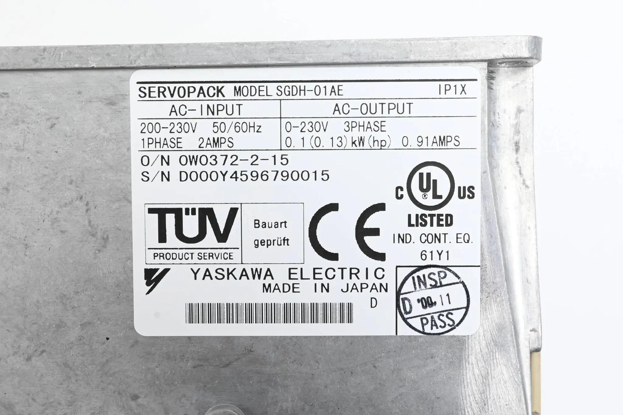 Produktfoto 1 von Yaskawa Servopack SGDH-01AE-0Y Ver. 0A214