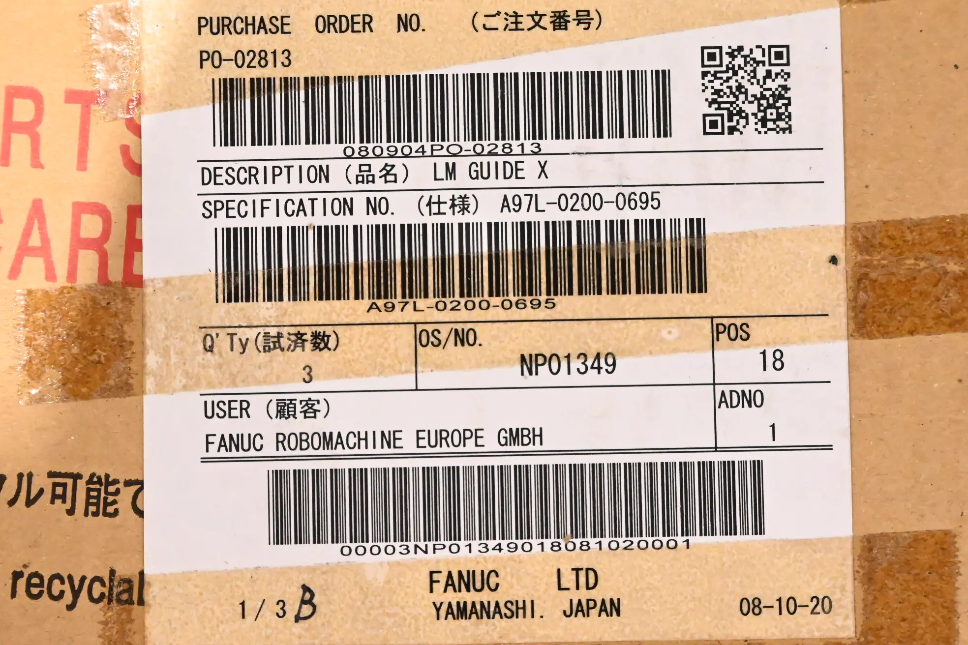 Produktfoto 1 von Fanuc LM-Guide-X A97L-200-0965