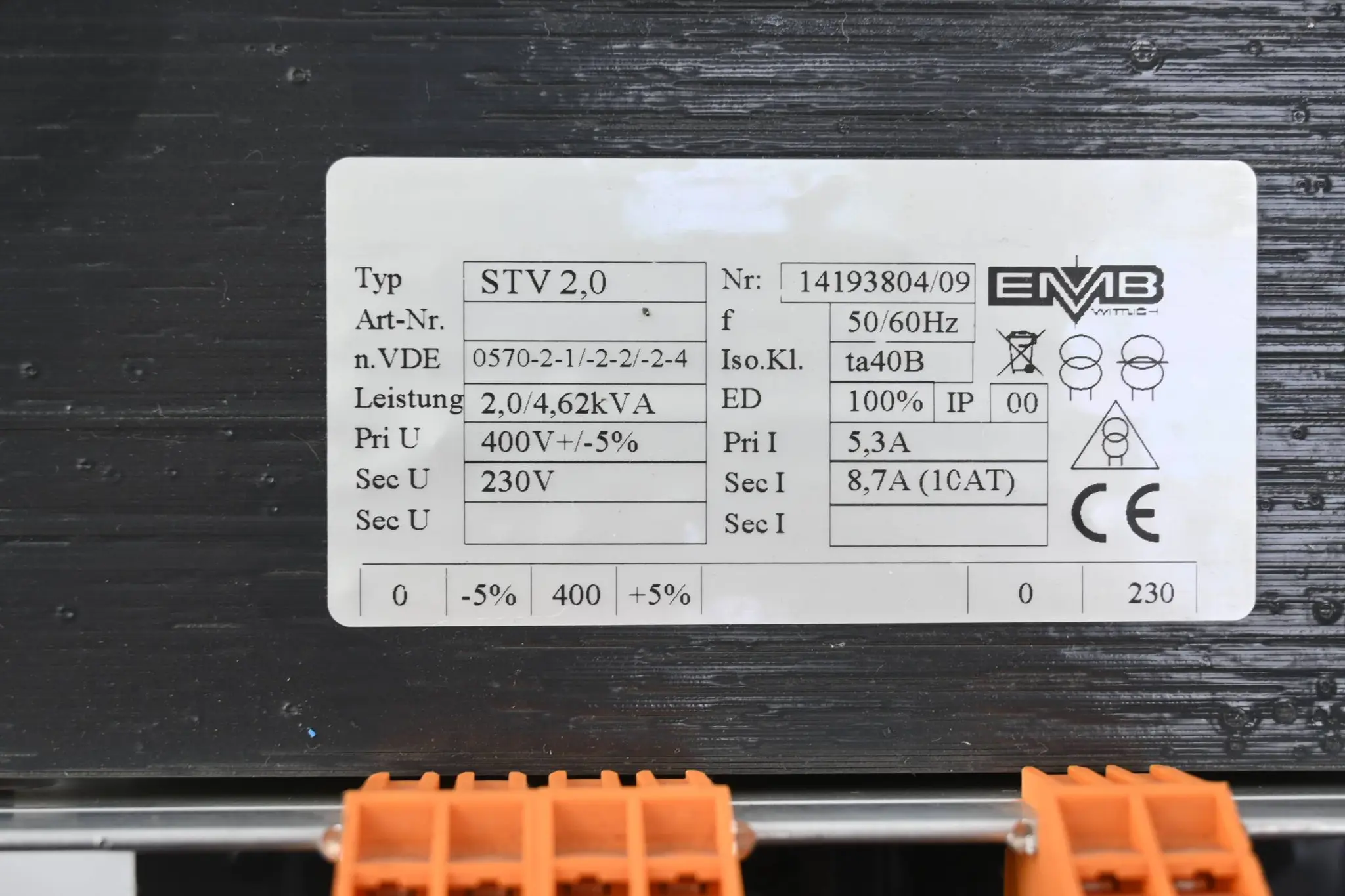 Produktfoto 1 von EMB Steuertransformator STV 2,0