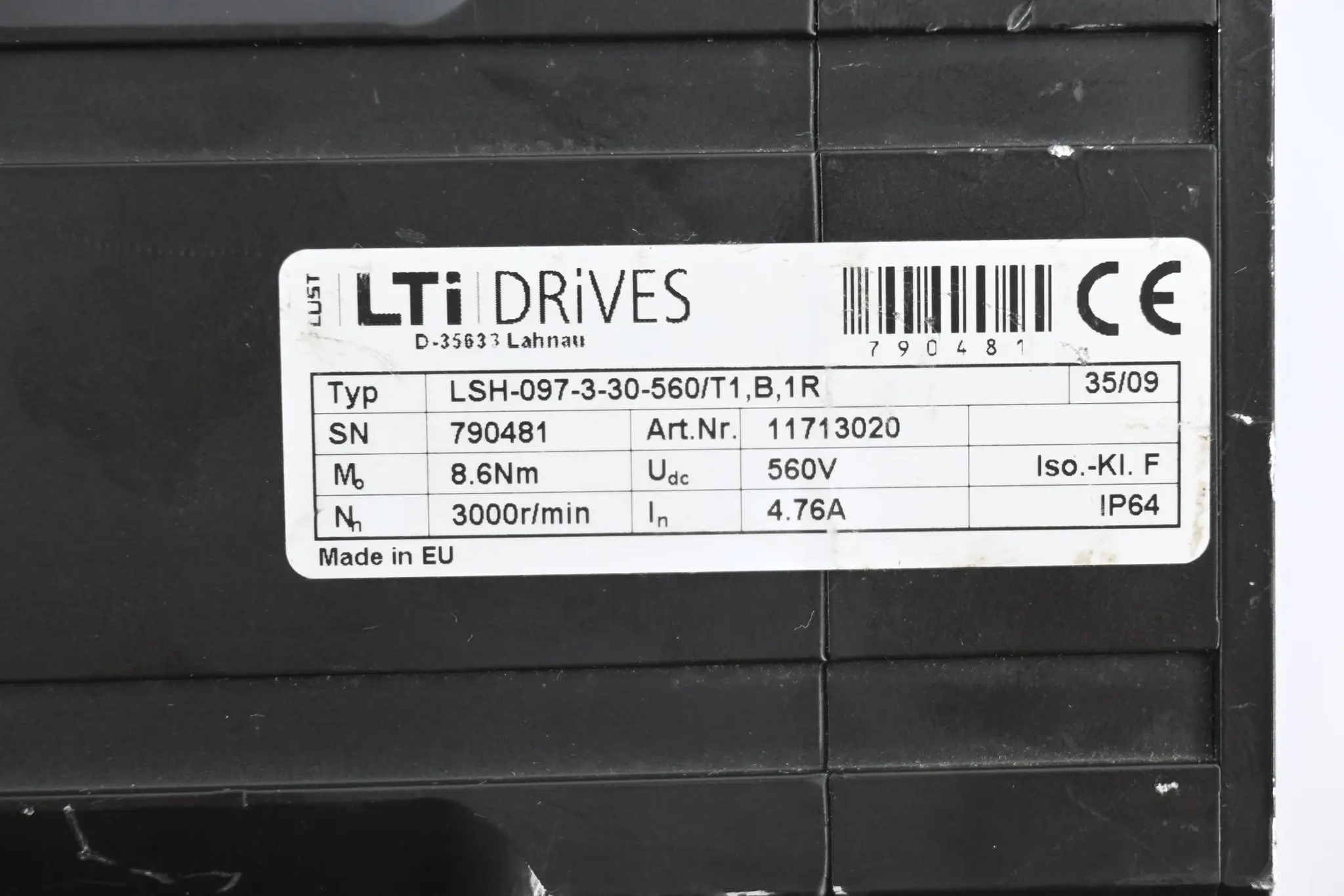 Produktfoto 1 von LTI Drives Servomotor LSH-097-3-30-560/T1,B,1R ( 11713020 )
