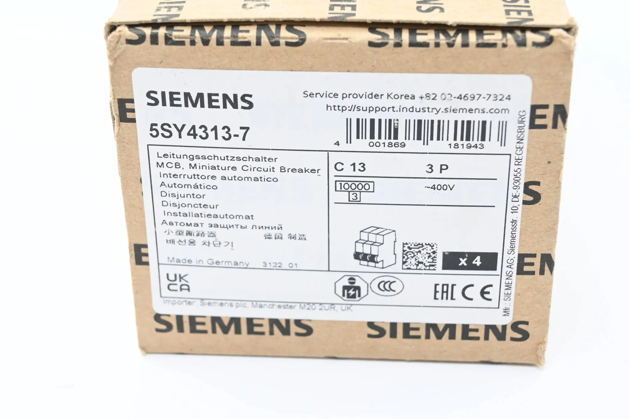 Produktfoto 1 von Siemens Leitungsschutzschalter 5SY4313-7 ( 5SY4 313-7 ) 4 Stück