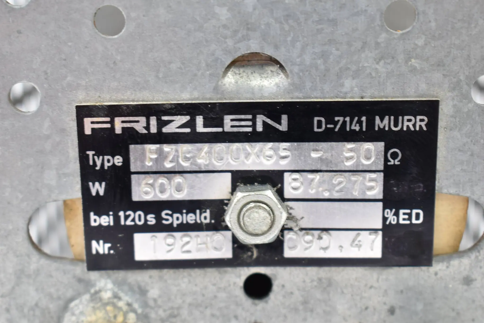 Produktfoto 1 von Frizlen Bremswiederstand FZG400X65-50 ( FZG 400X65-50 )