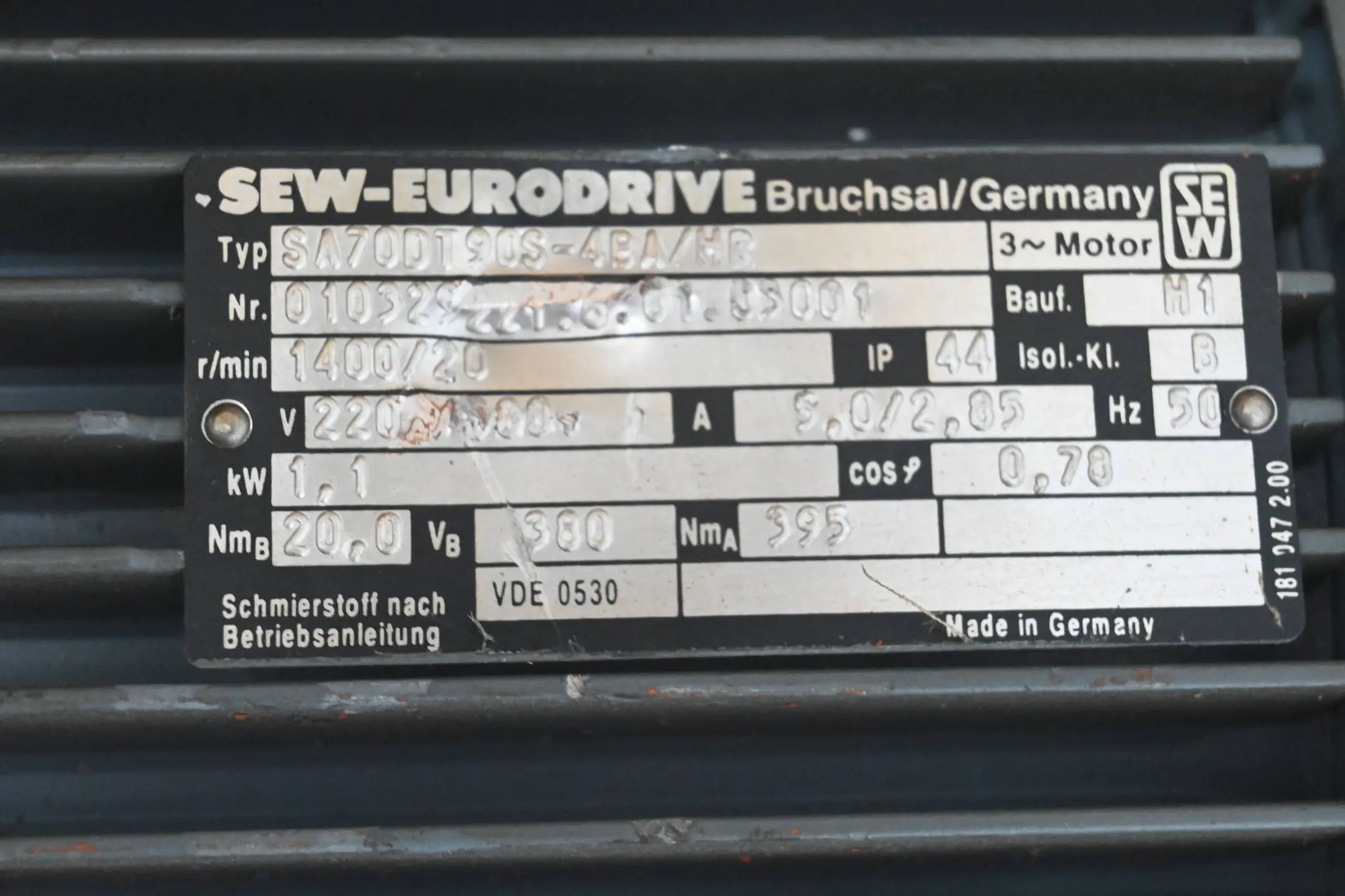 Produktfoto 1 von SEW Eurodrive Getriebemotor SA70DT90S-4BA/HR ( SA70 DT90S-4BA/HR )