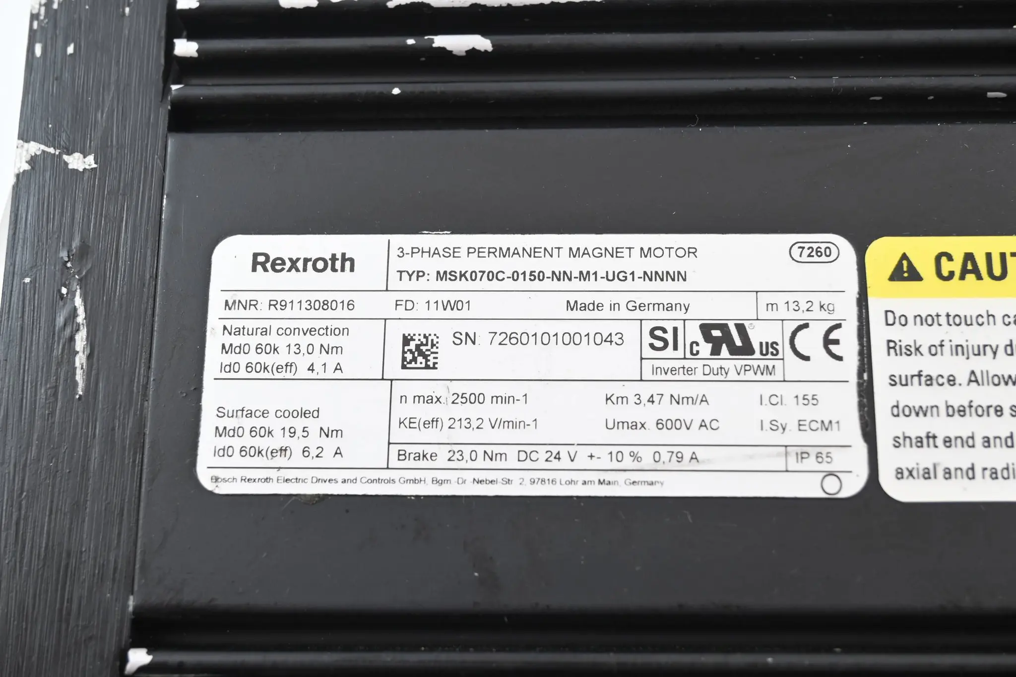 Produktfoto 1 von Rexroth Servomotor MSK070C-0150-NN-M1-UG1-NNNN ( R911308016 ) inkl. Kupplung