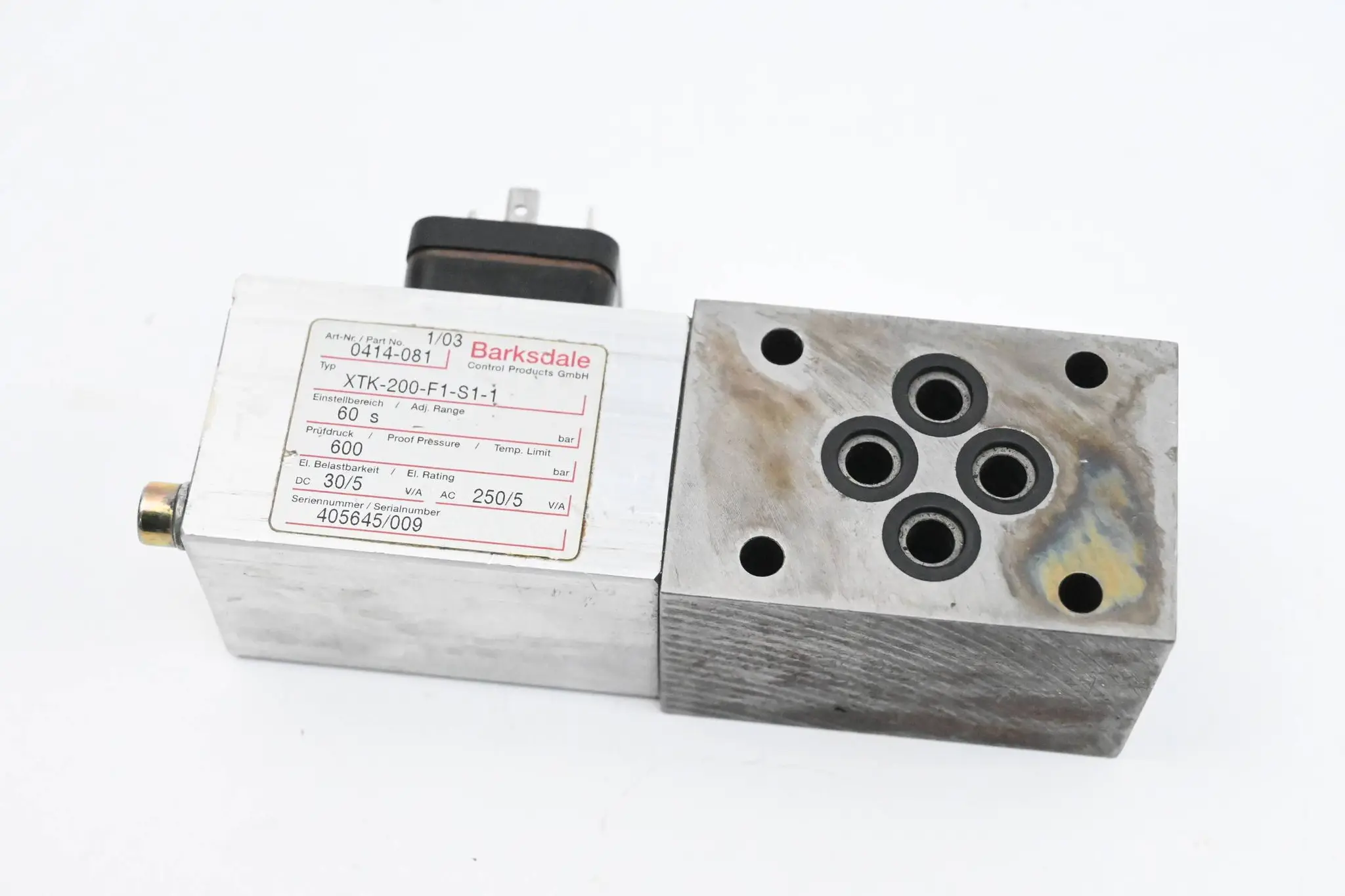 Produktfoto 1 von Barksdale Druckschalter XTK-200-F1-S1-1 0414-081